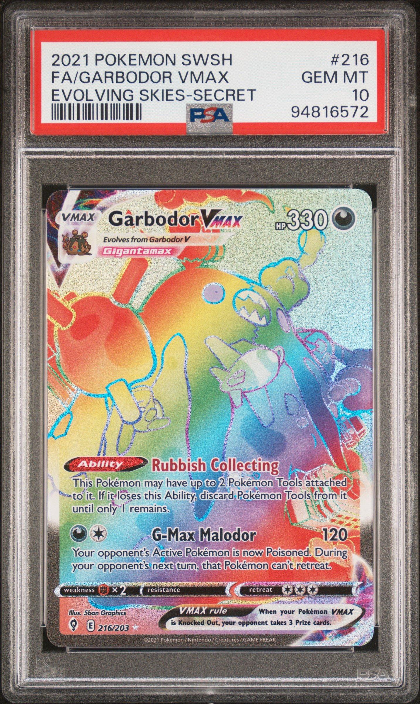 2021 Pokemon Sword & Shield Evolving Skies 216 Full Art/garbodor Vmax  Secret PSA 10 Graded Card | GameStop