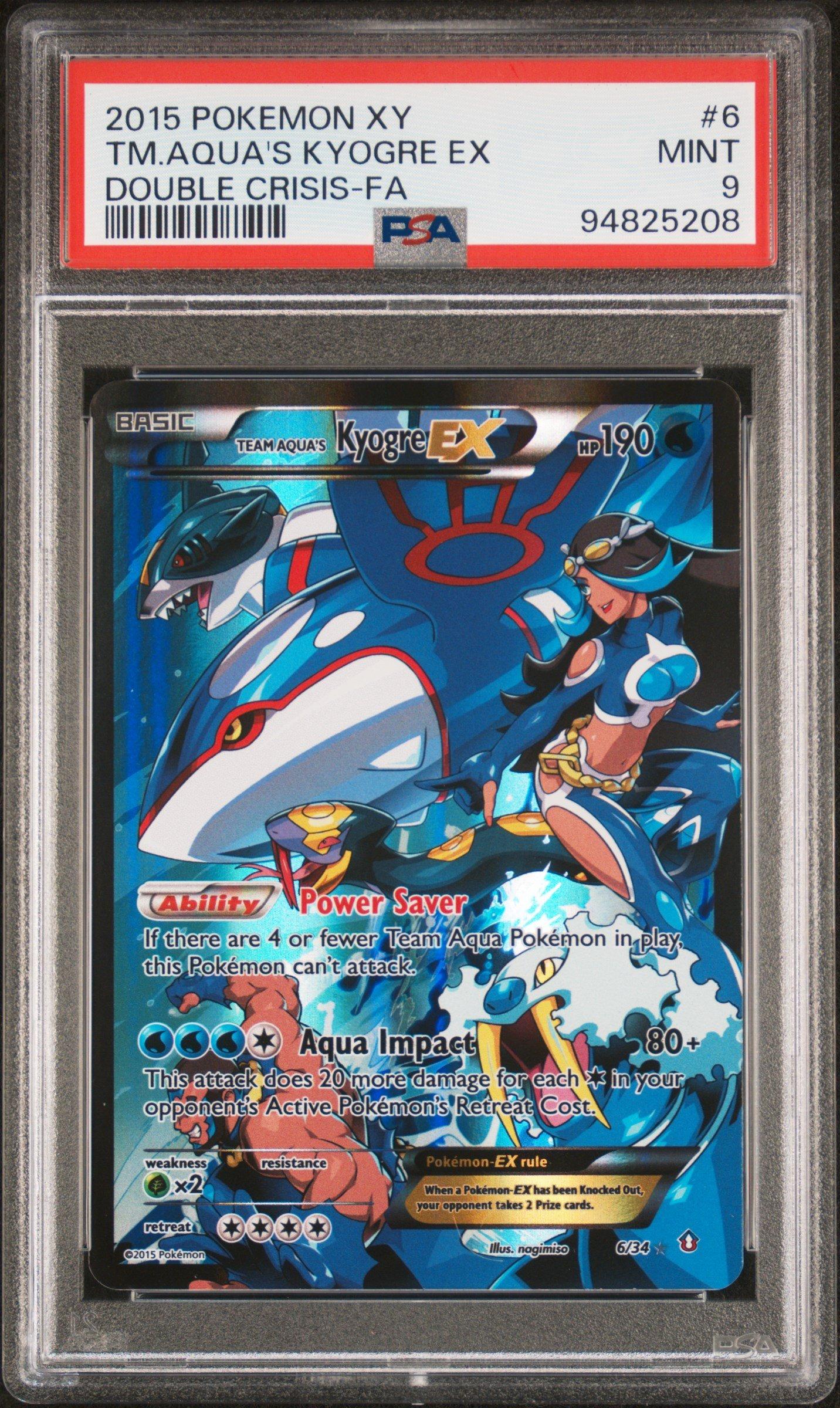 2015 Pokemon Xy Double Crisis 6 Full Art/team Aqua's Kyogre Ex PSA