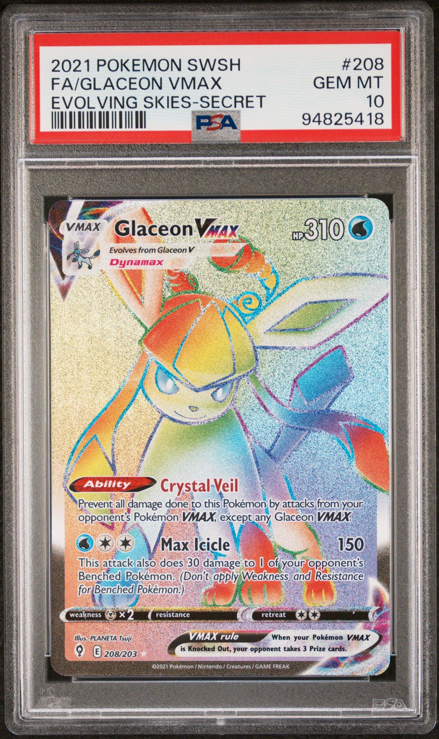 2021 Pokemon Sword & Shield Evolving Skies 208 Full Art/glaceon