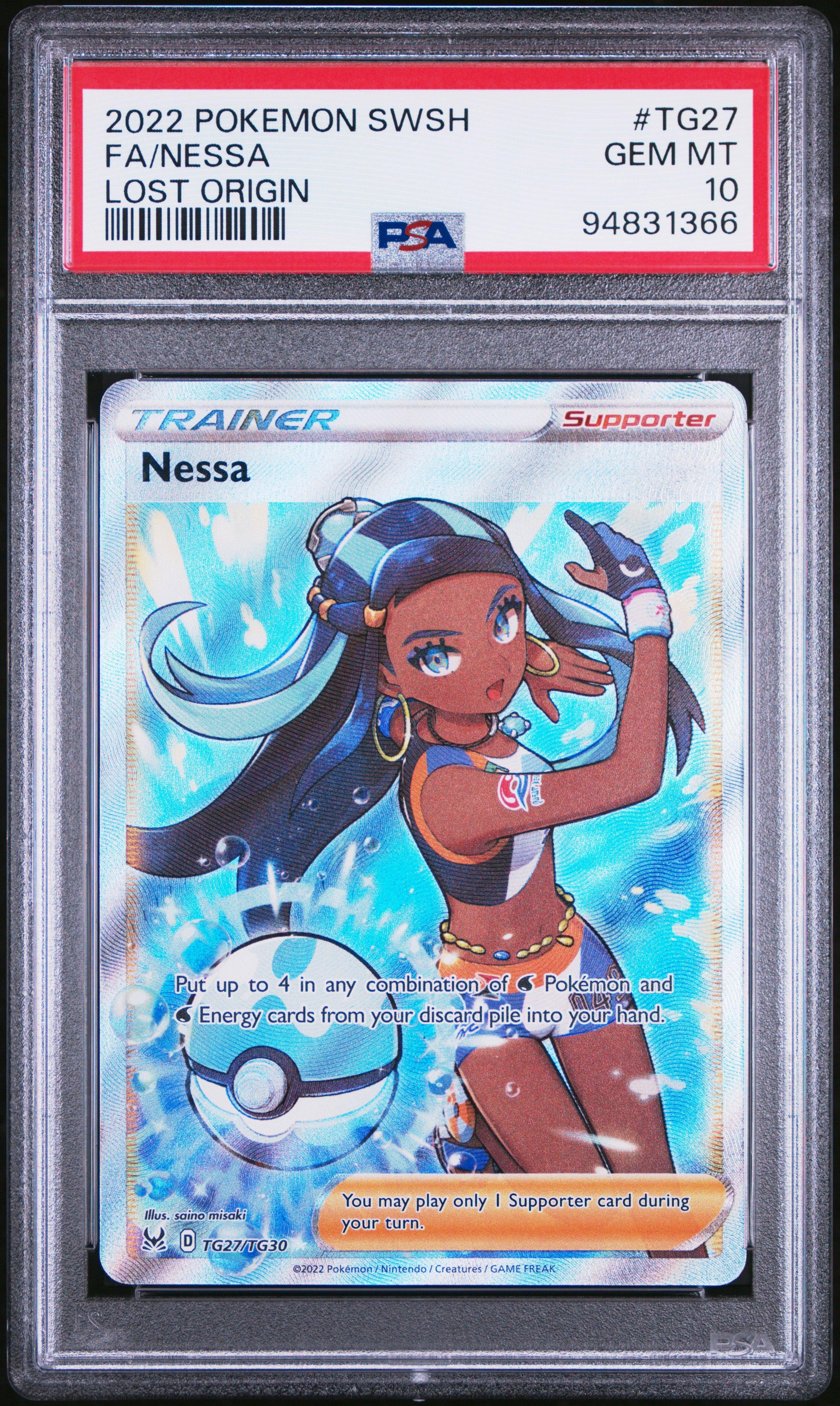 2022 Pokemon Sword & Shield Lost Origin Tg27 Full Art/nessa PSA 10