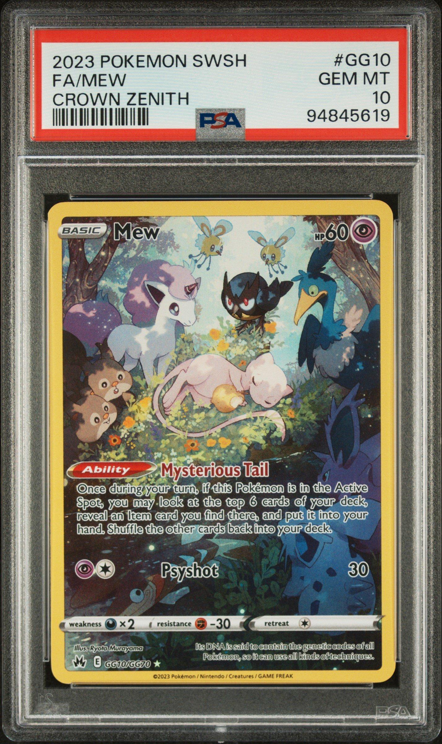 2023 Pokemon Sword And Shield Crown Zenith Gg10 Full Art/mew PSA