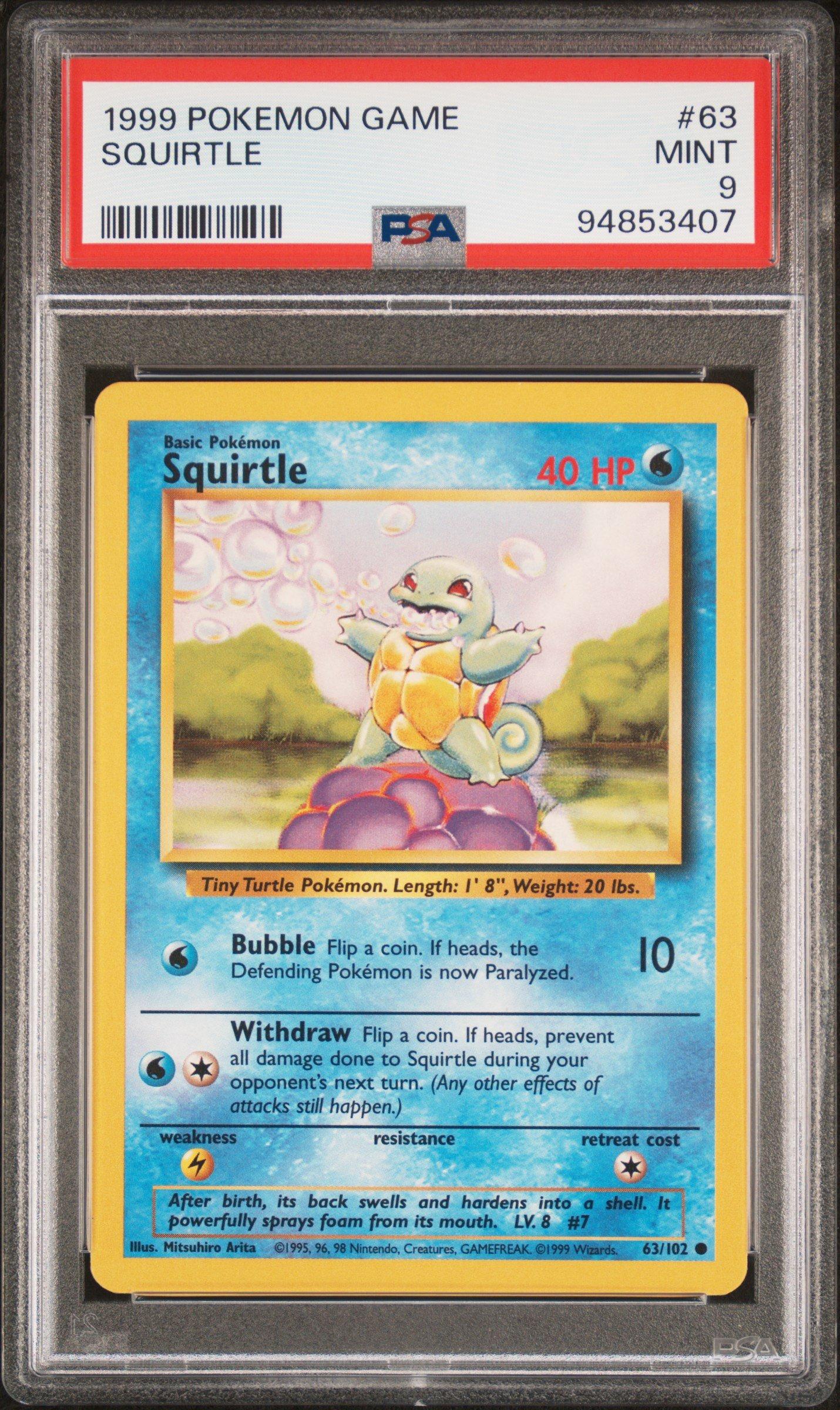 1999 Pokemon Game 63 Squirtle PSA 9 Graded Card | GameStop