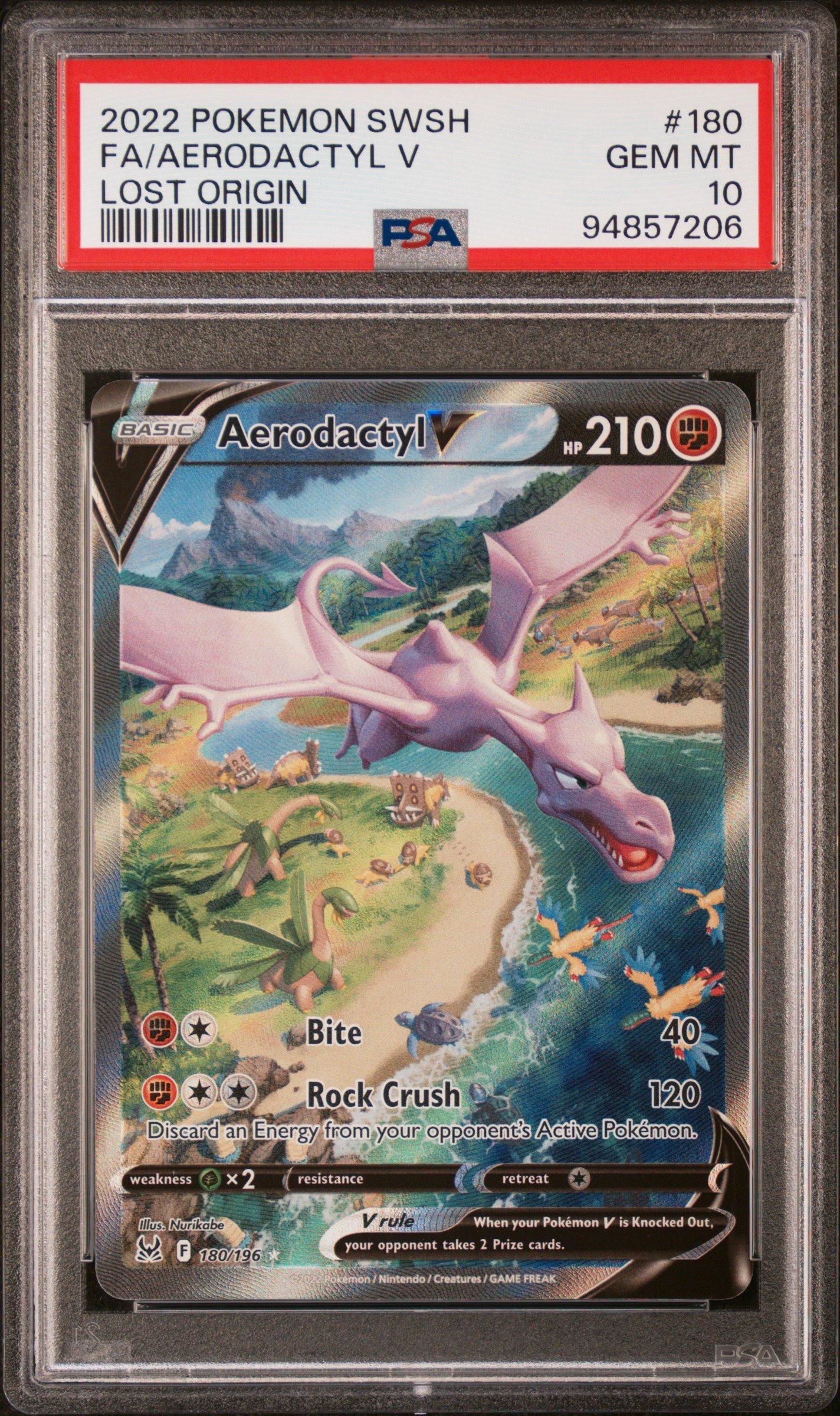 2022 Pokemon Sword & Shield Lost Origin 180 Full Art/aerodactyl V