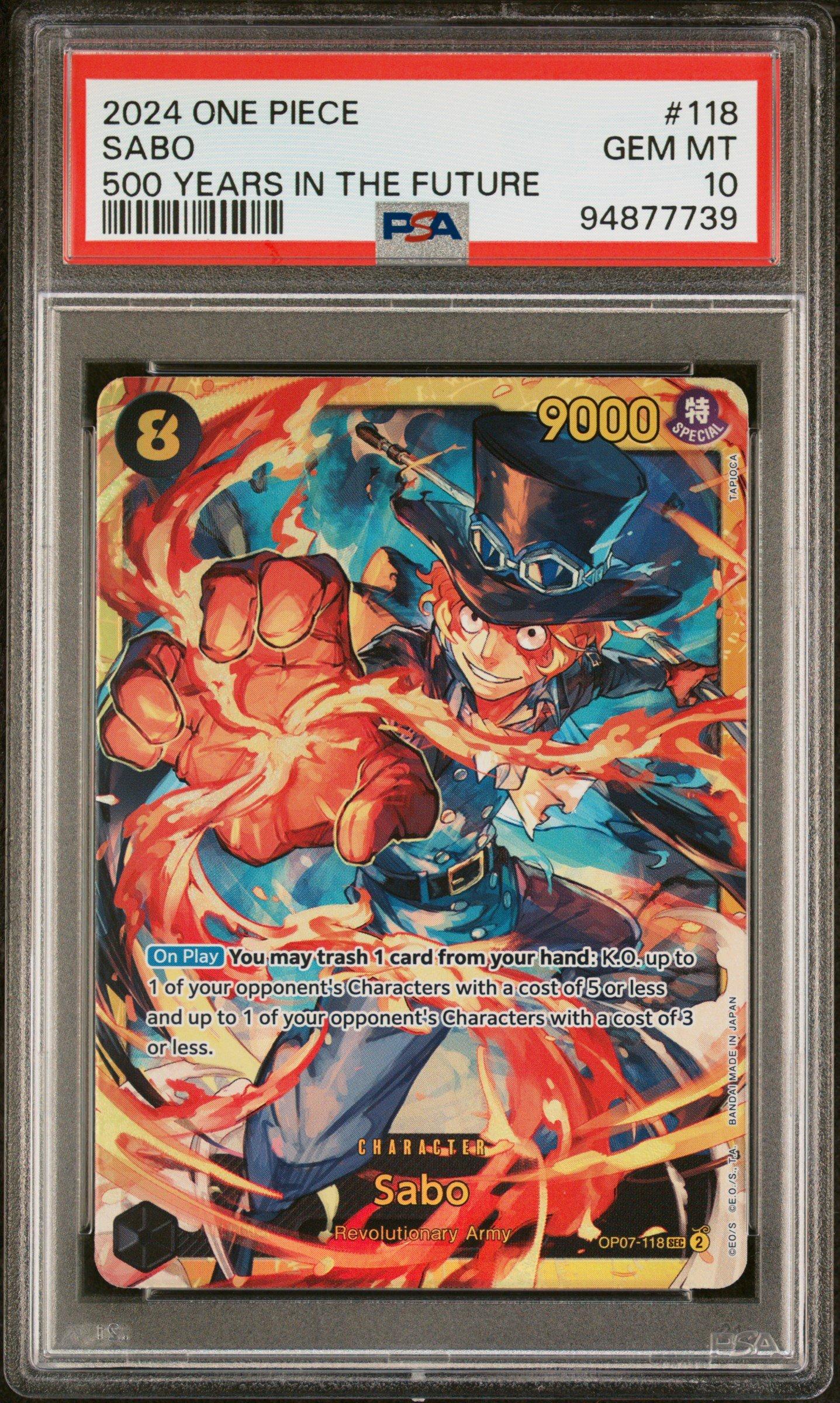サボ PSA10 2024 One Piece Op07-500 Years In The Future 118 Sabo PSA 10 | GameStop
