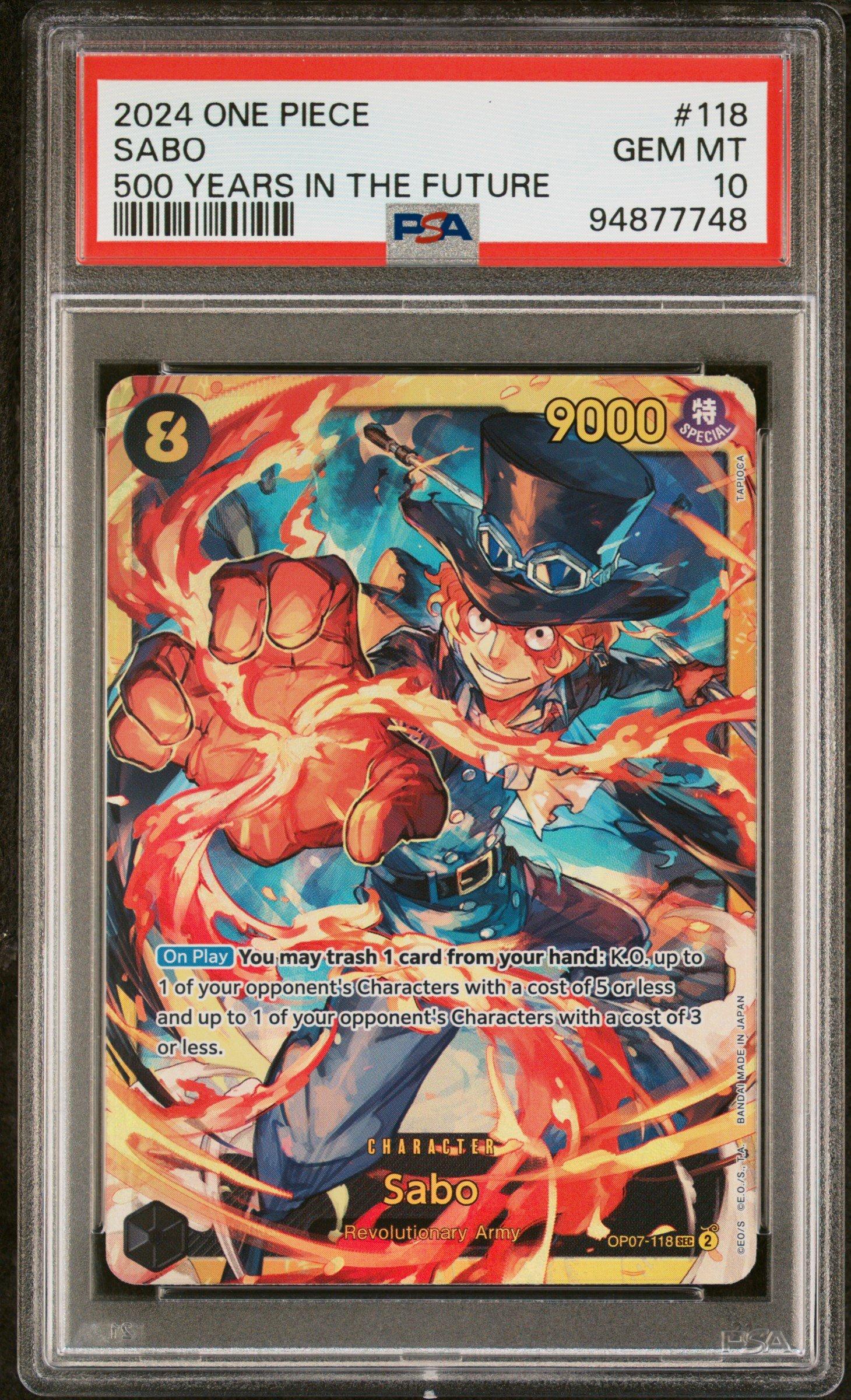 2024 One Piece Op07-500 Years In The Future 118 Sabo PSA 10 Graded