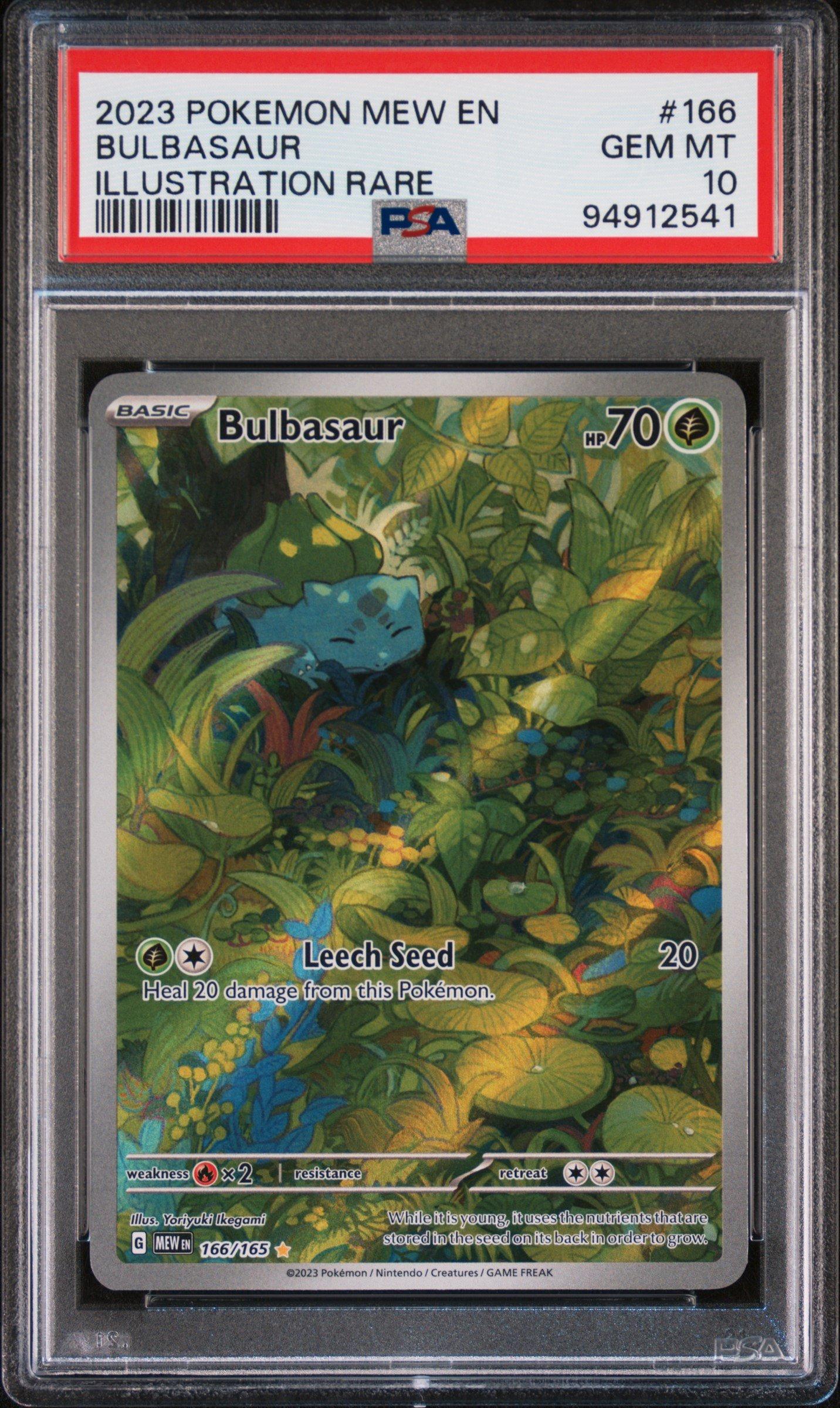 【PSA10】2023 ポケモンカード バルバサウルス #166 2023 Pokemon Mew En-151 166 Bulbasaur Illustration Rare PSA 10