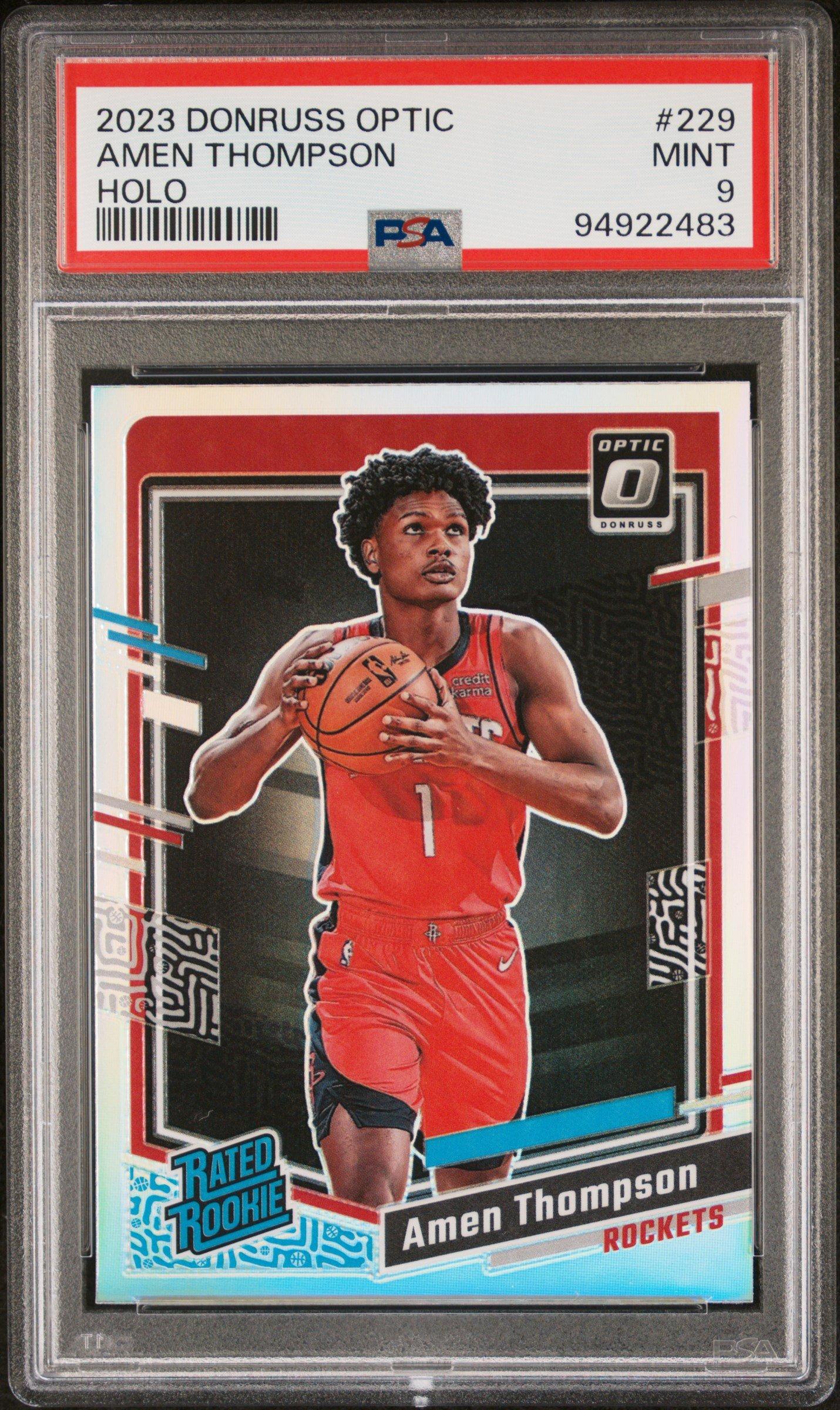 2023 Panini Donruss Optic 229 Amen Thompson Holo PSA