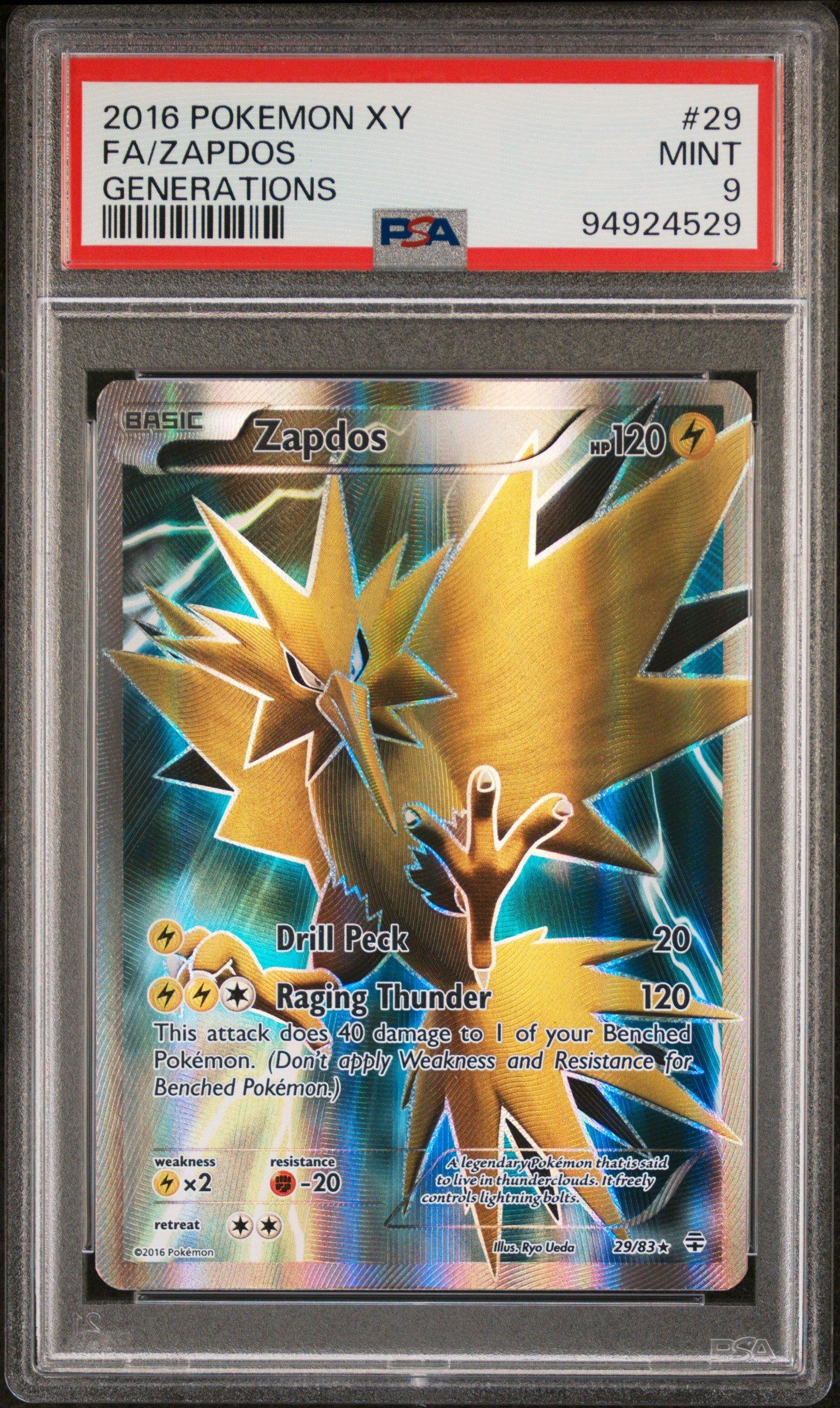 2016 Pokemon Xy Generations 29 Full Art/zapdos PSA 9 | GameStop