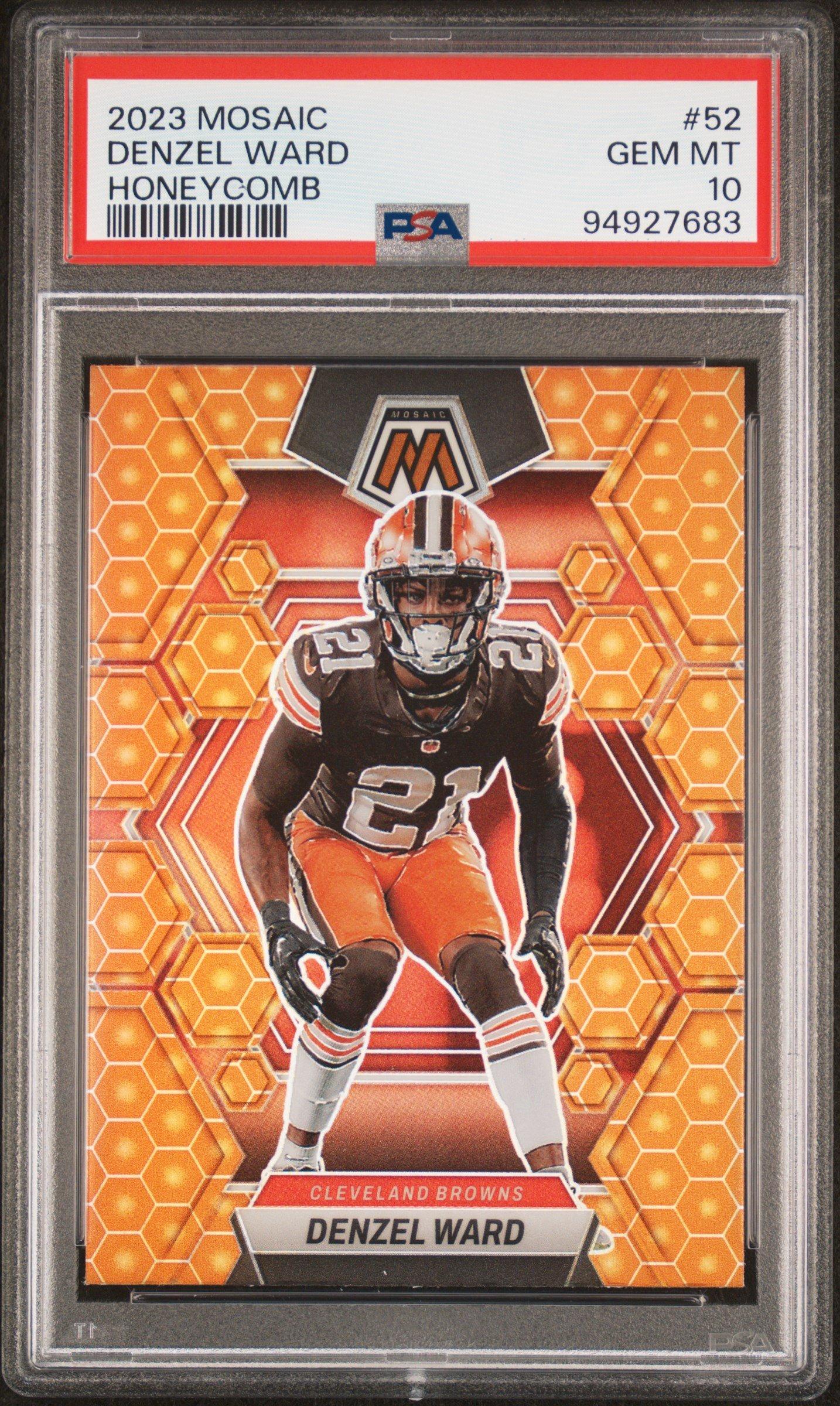2023 Panini Mosaic 52 Denzel Ward Honeycomb PSA 10