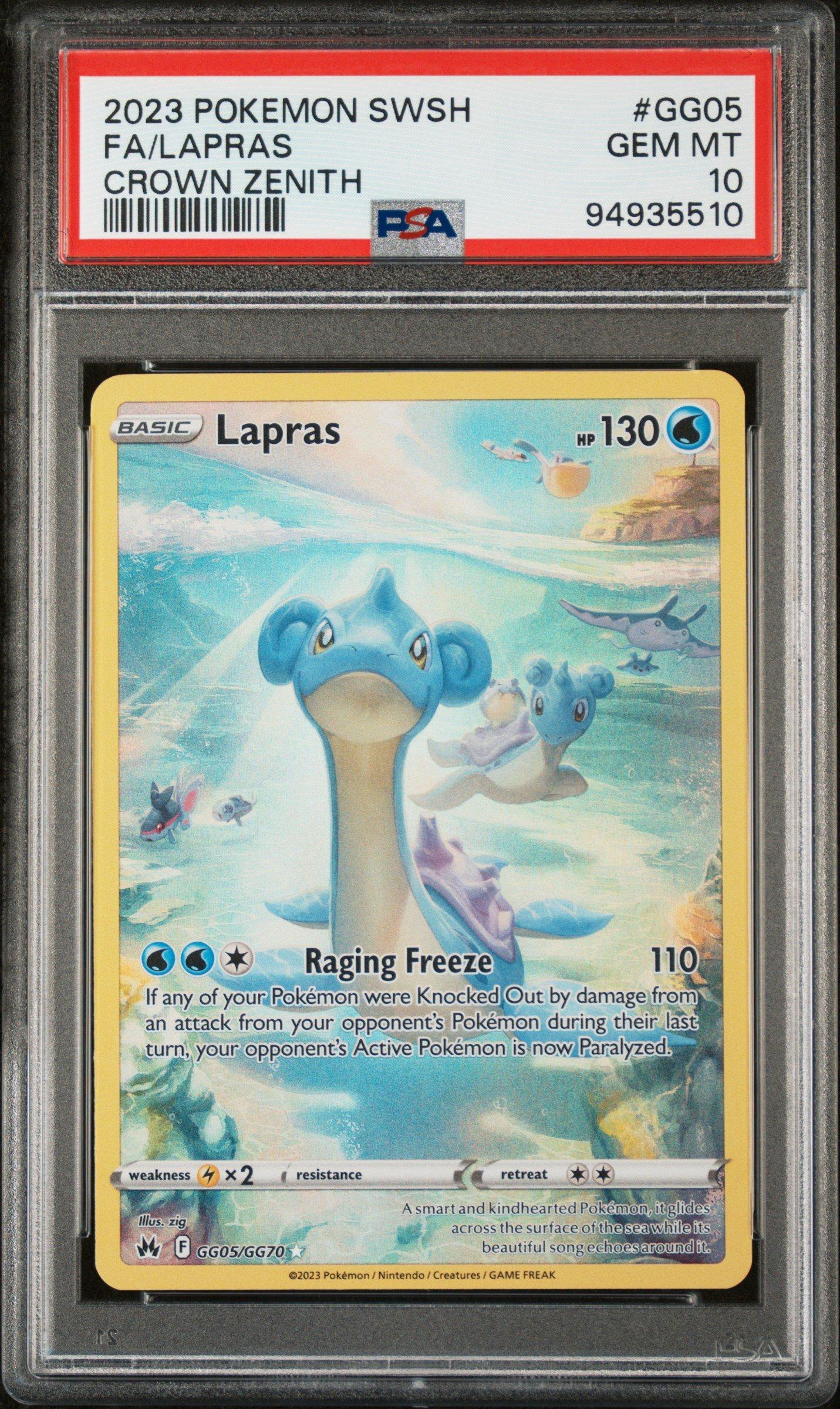 2023 Pokemon Sword And Shield Crown Zenith Gg05 Full Art/lapras