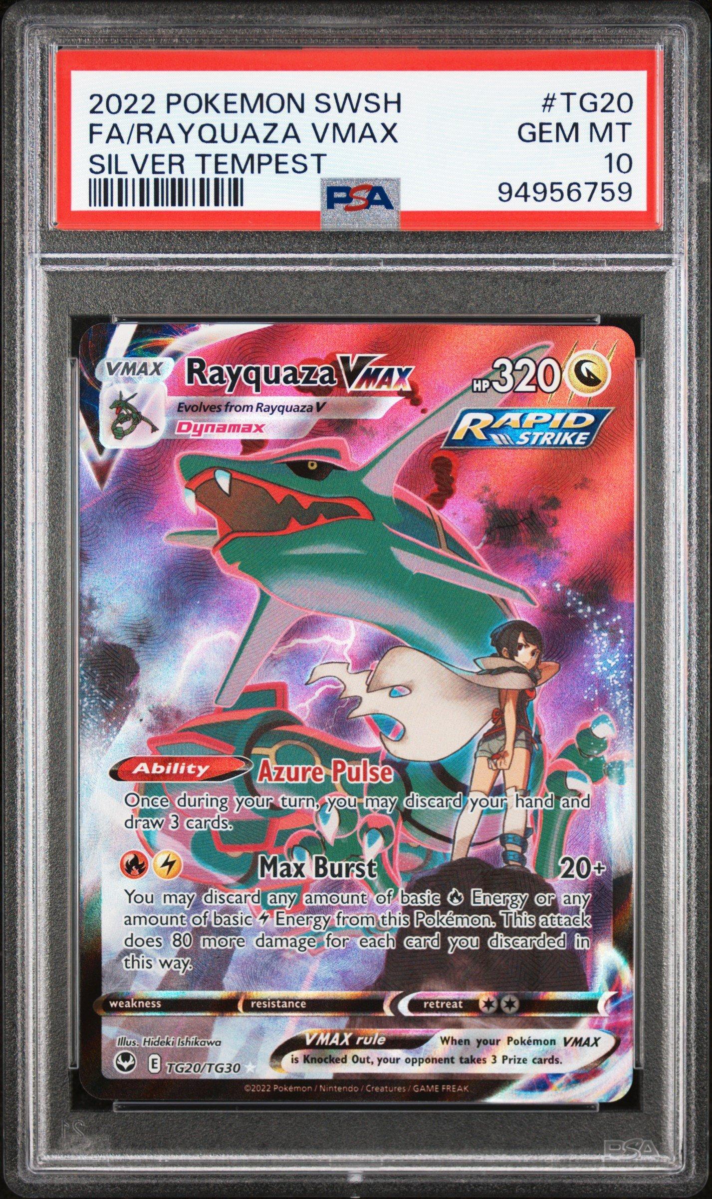 2022 Pokemon Sword & Shield Silver Tempest Tg20 Full Art/rayquaza Vmax