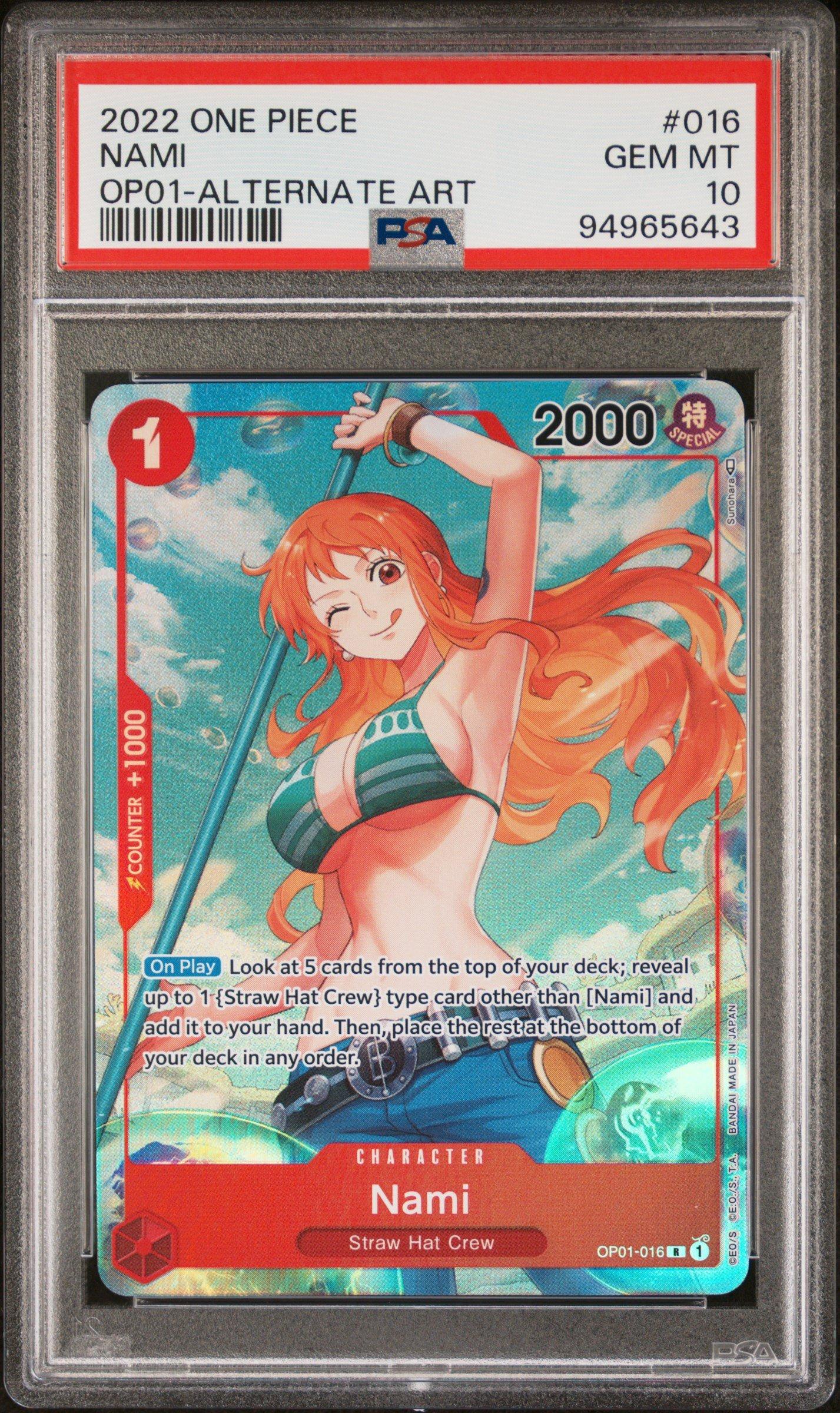 2022 One Piece Op01-romance Dawn 016 Nami Alternate Art PSA