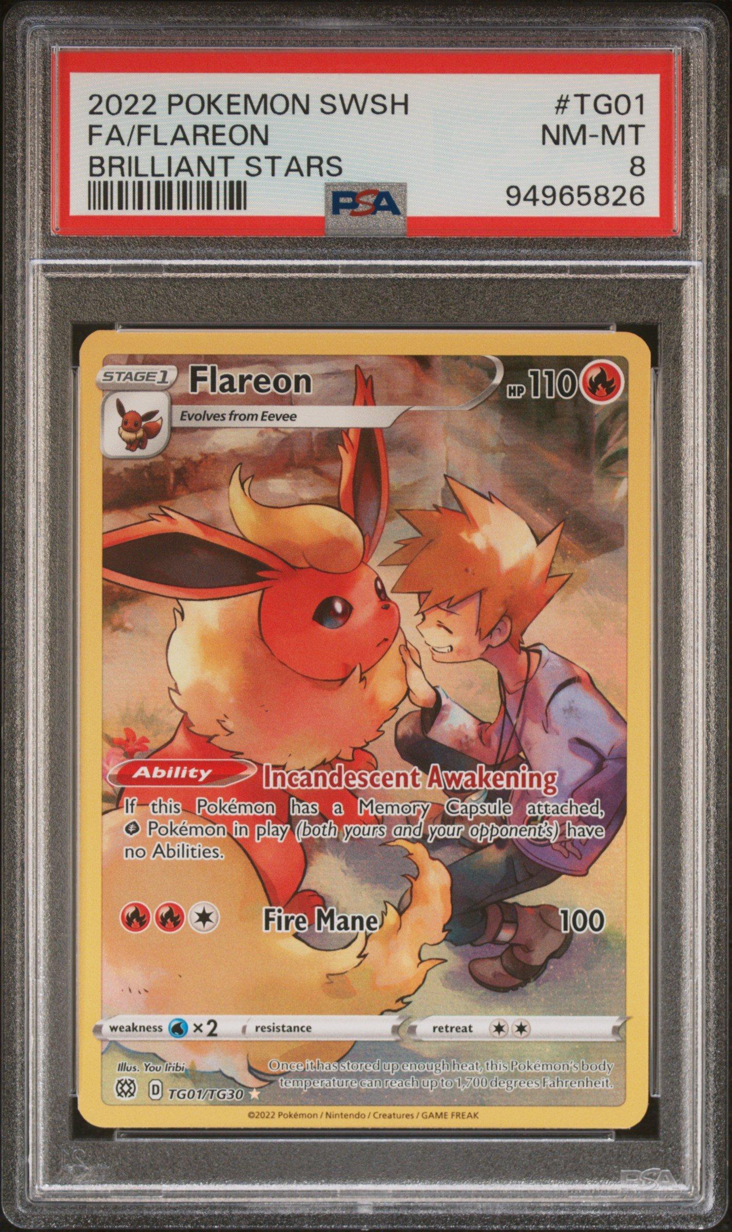 2022 Pokemon Sword & Shield Brilliant Stars Tg01 Full Art/flareon
