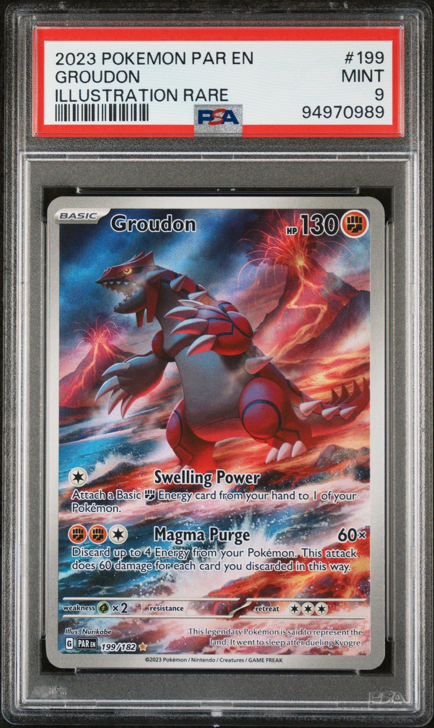 2023 Pokemon Par En-paradox Rift 199 Groudon Illustration Rare PSA 