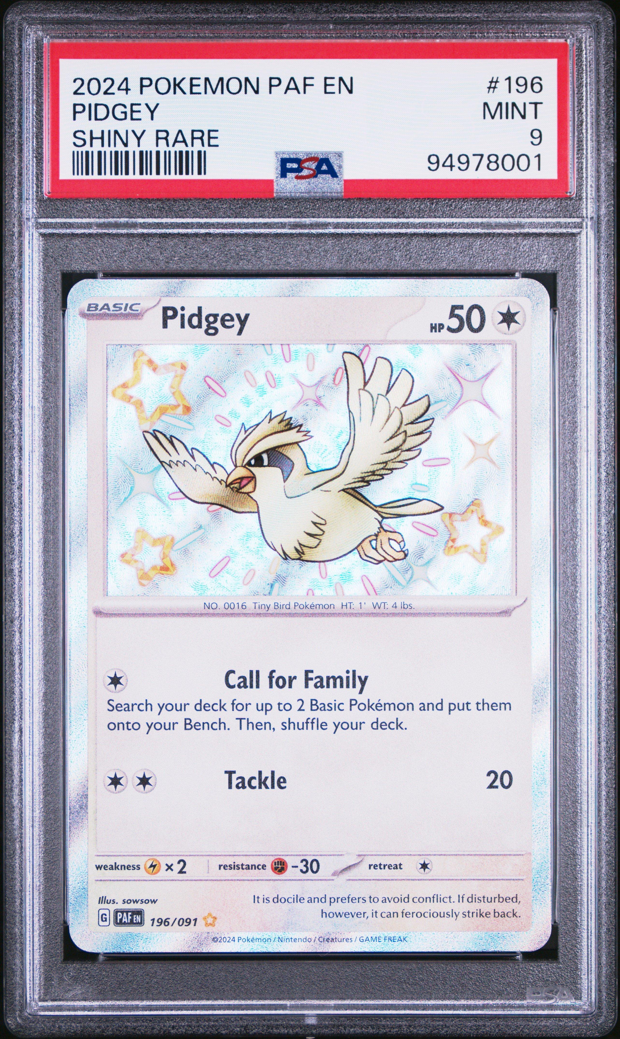 shiny pidgey pokemon card 2023 Pokemon Japanese Sv4a-shiny Treasure Ex 304 Pidgey S PSA 10 Graded Card