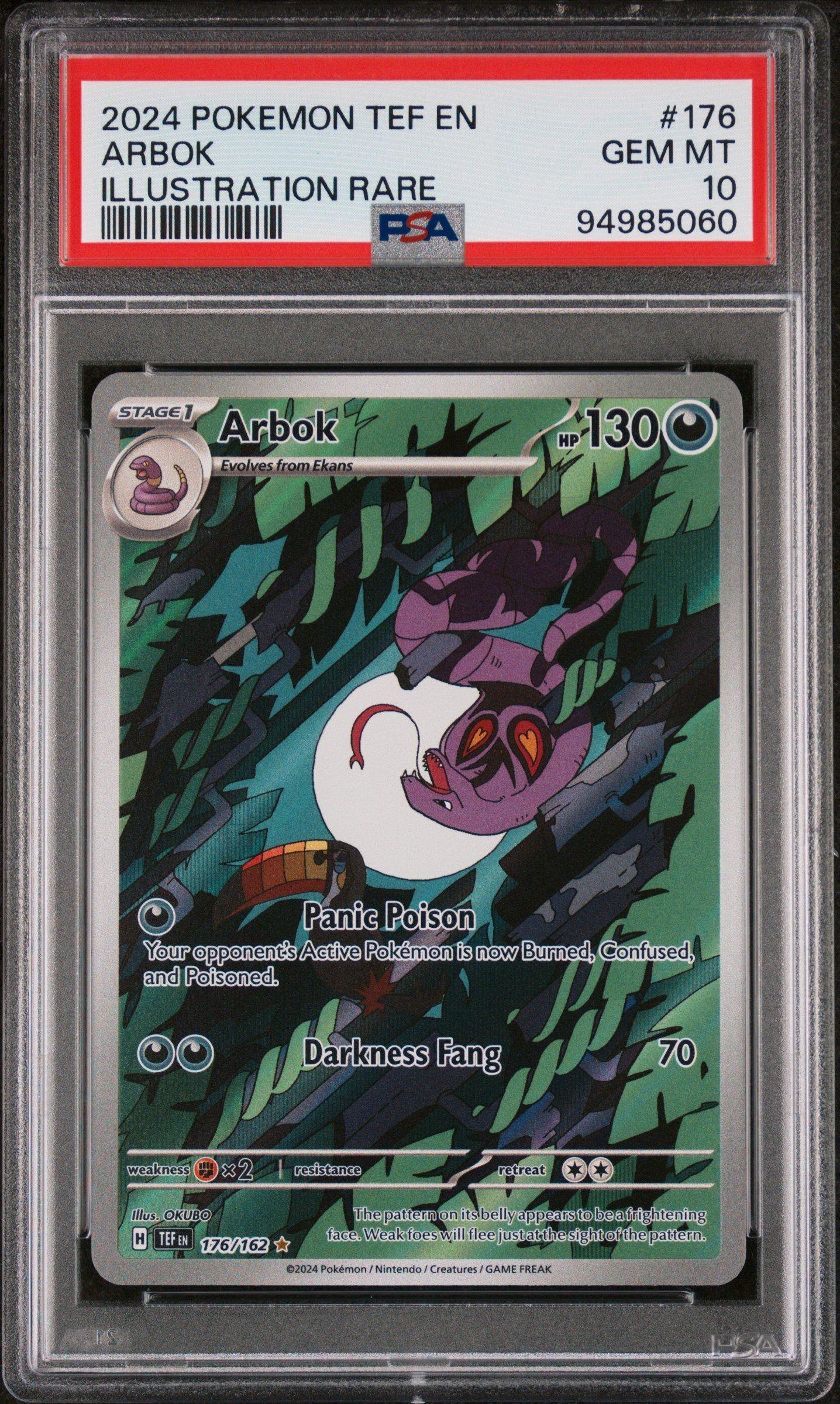 2024 Pokemon Tef En-temporal Forces 176 Arbok Illustration Rare
