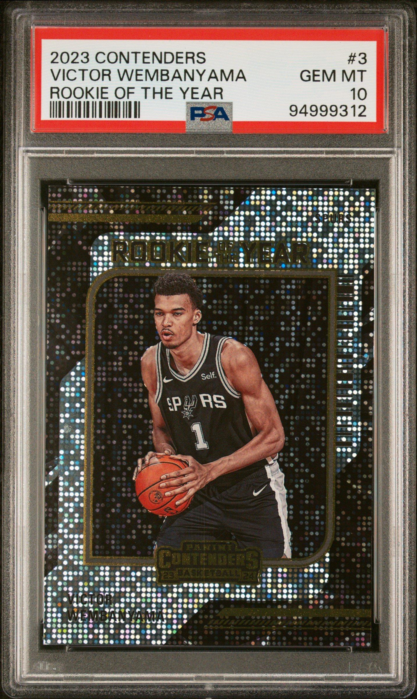 2023 Panini Contenders Rookie Of The Year Contenders 3 Victor Wembanyama  PSA 10 Graded Card | GameStop