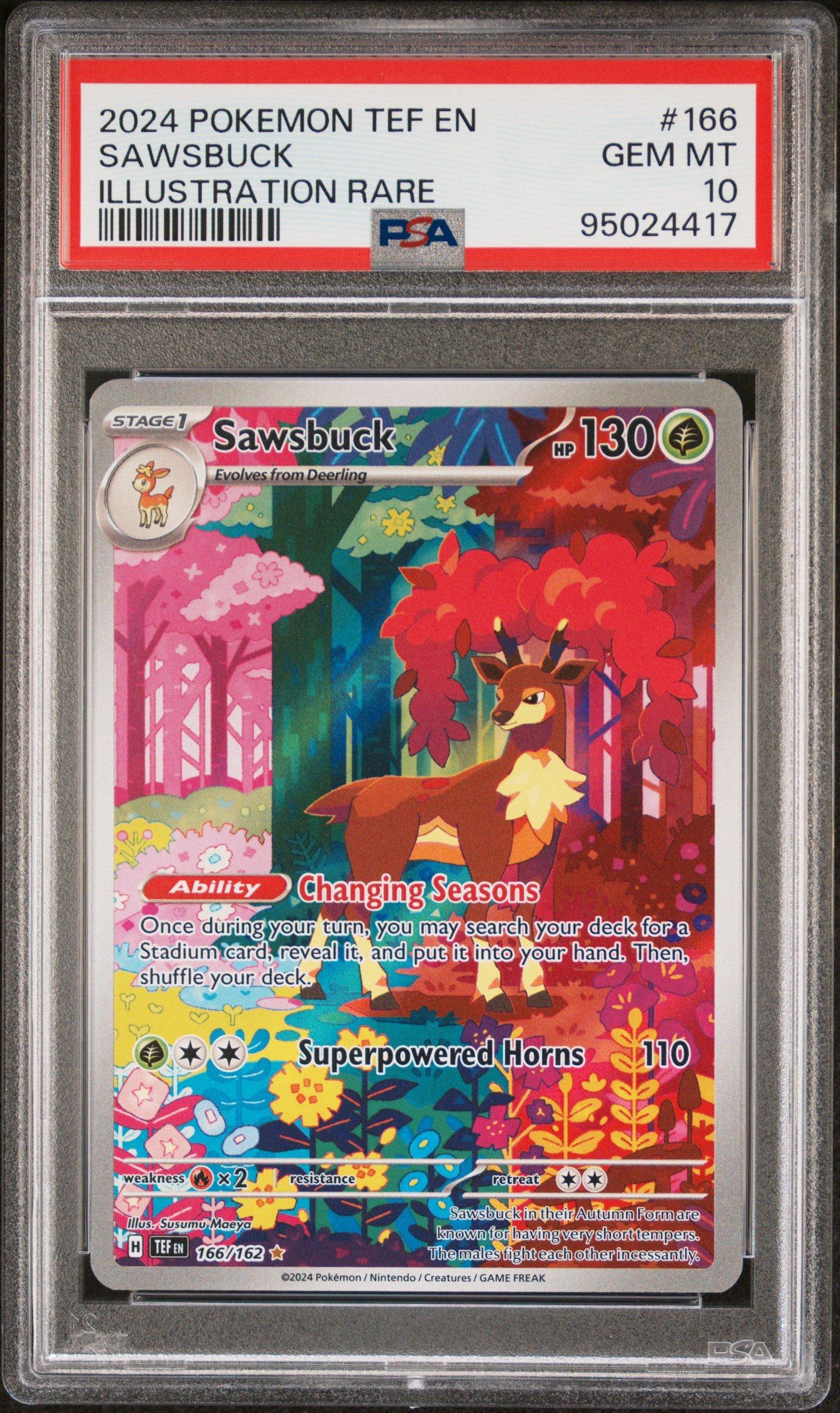 2024 Pokemon Tef En-temporal Forces 166 Sawsbuck Illustration Rare