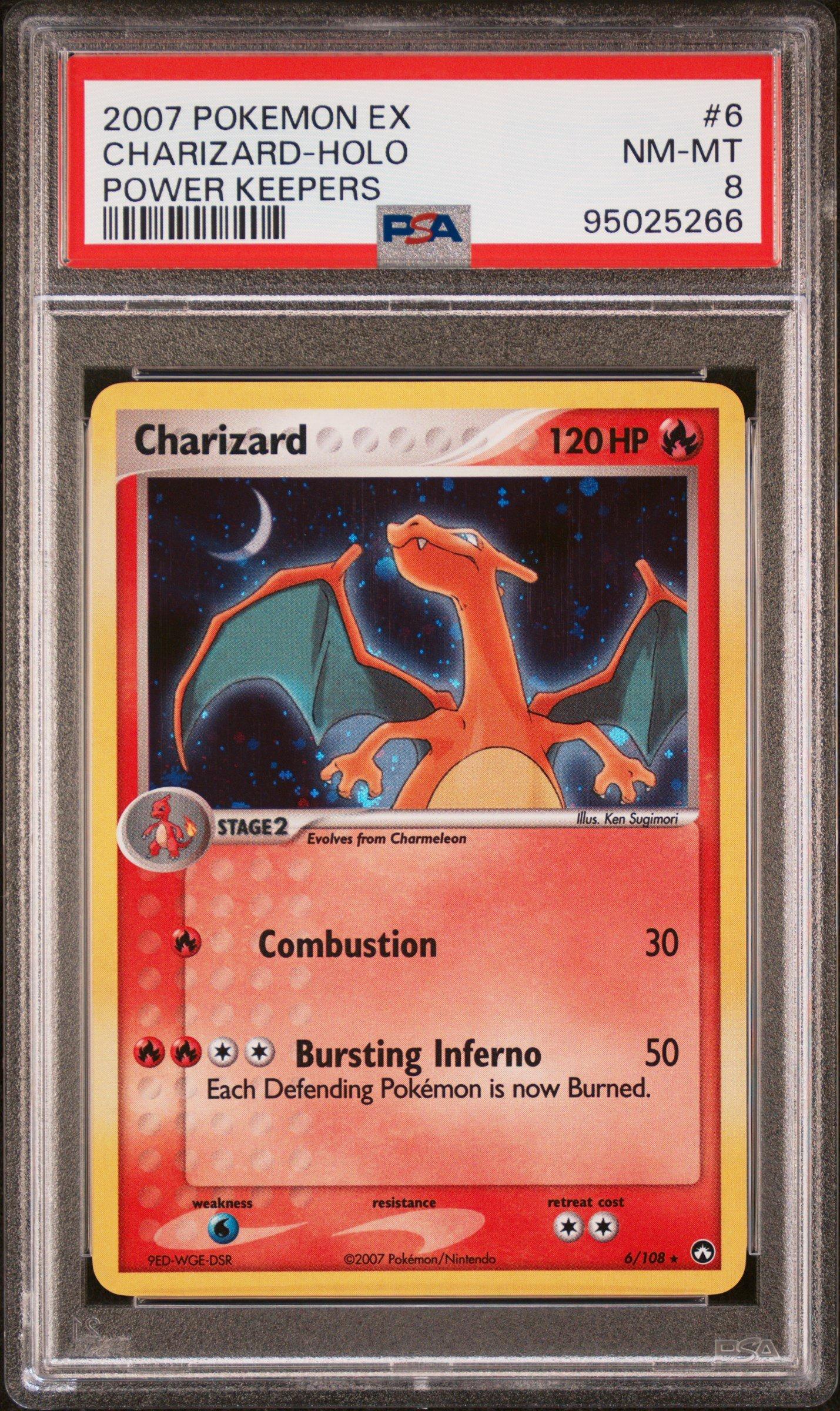 charizard pokemon card psa 8 Heavy Holobleed 11/108 Evolutions Holo rare error Pokmon Charizard Lv.60 (PSA 8) 1/99