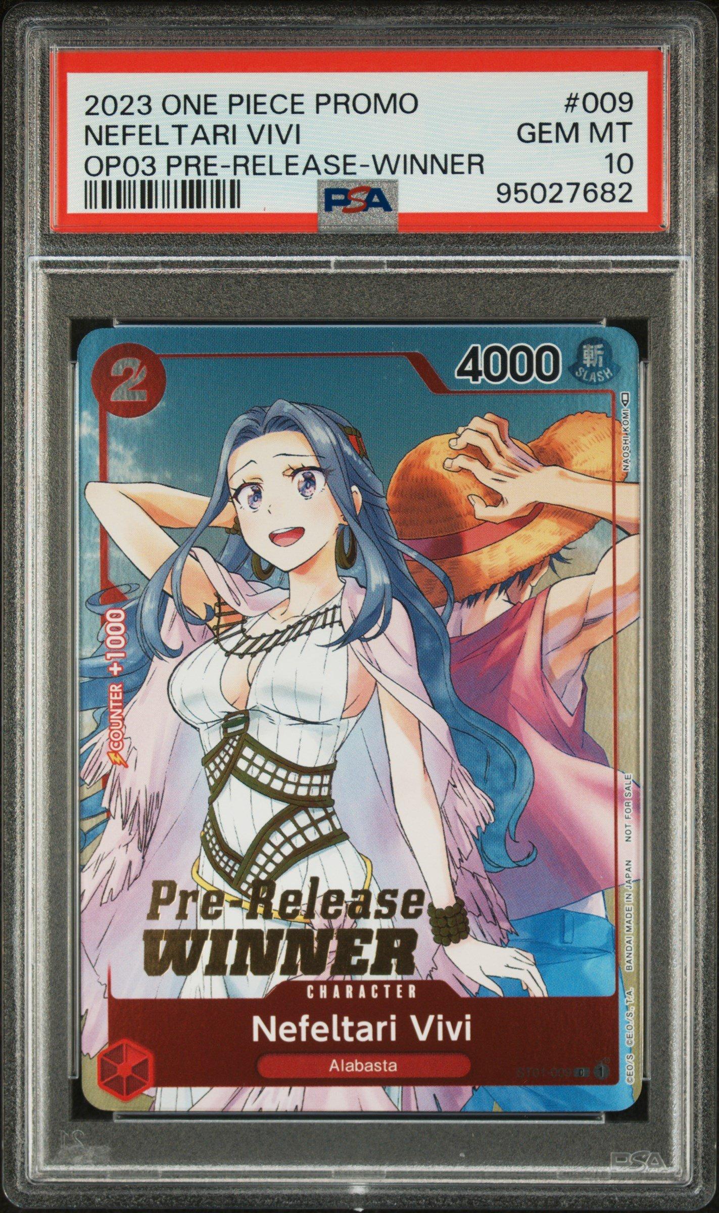 2023 One Piece Promos 009 Nefeltari Vivi Pillars Of Strength Pre-release-winner PSA 10