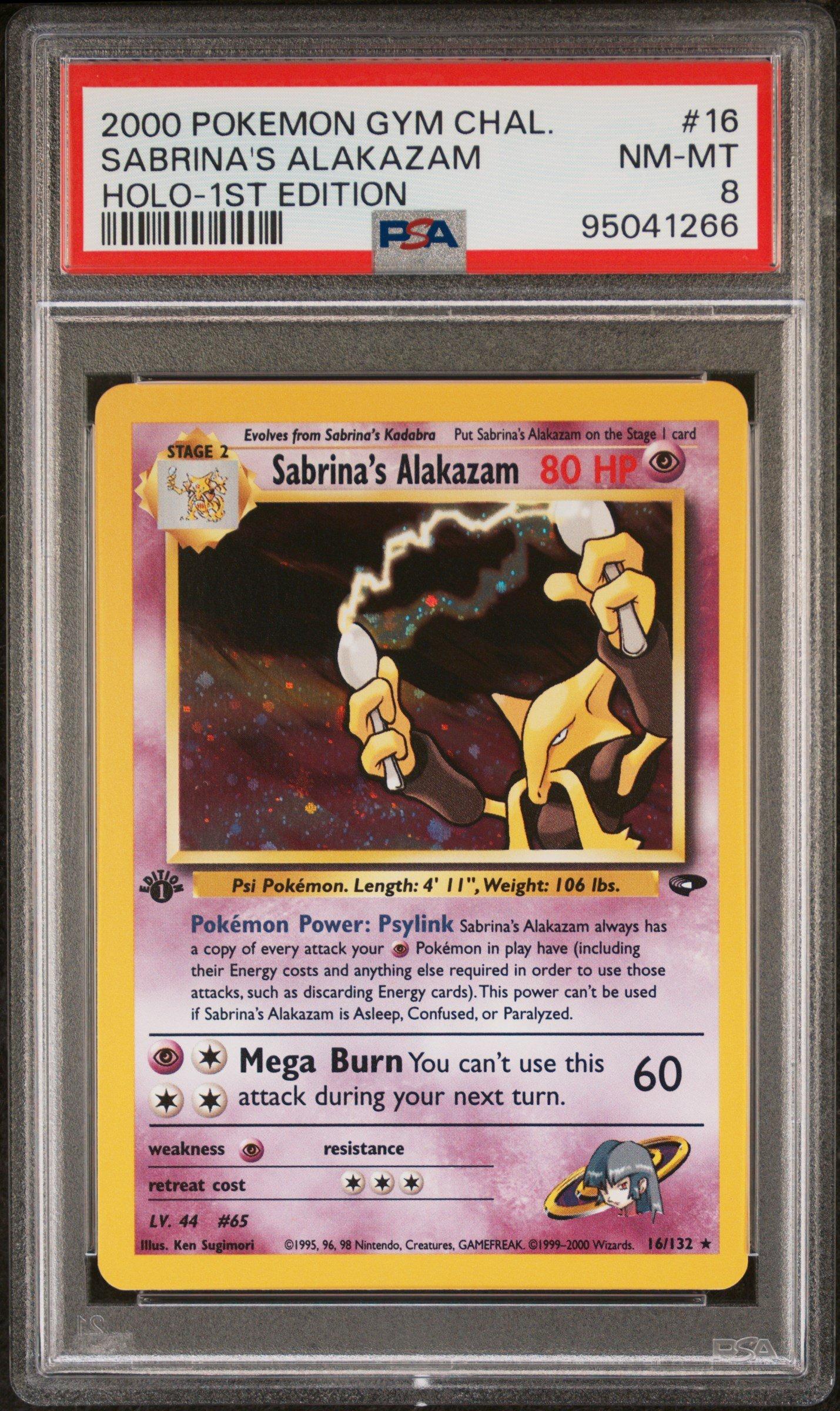 2000 Pokemon Gym Challenge 16 Sabrina's Alakazam Holo-1st Edition