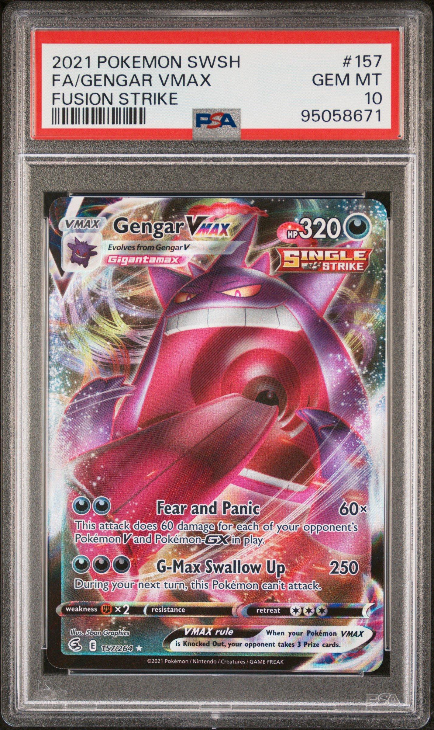 2021 Pokemon Sword & Shield Fusion Strike 157 Full Art/gengar Vmax