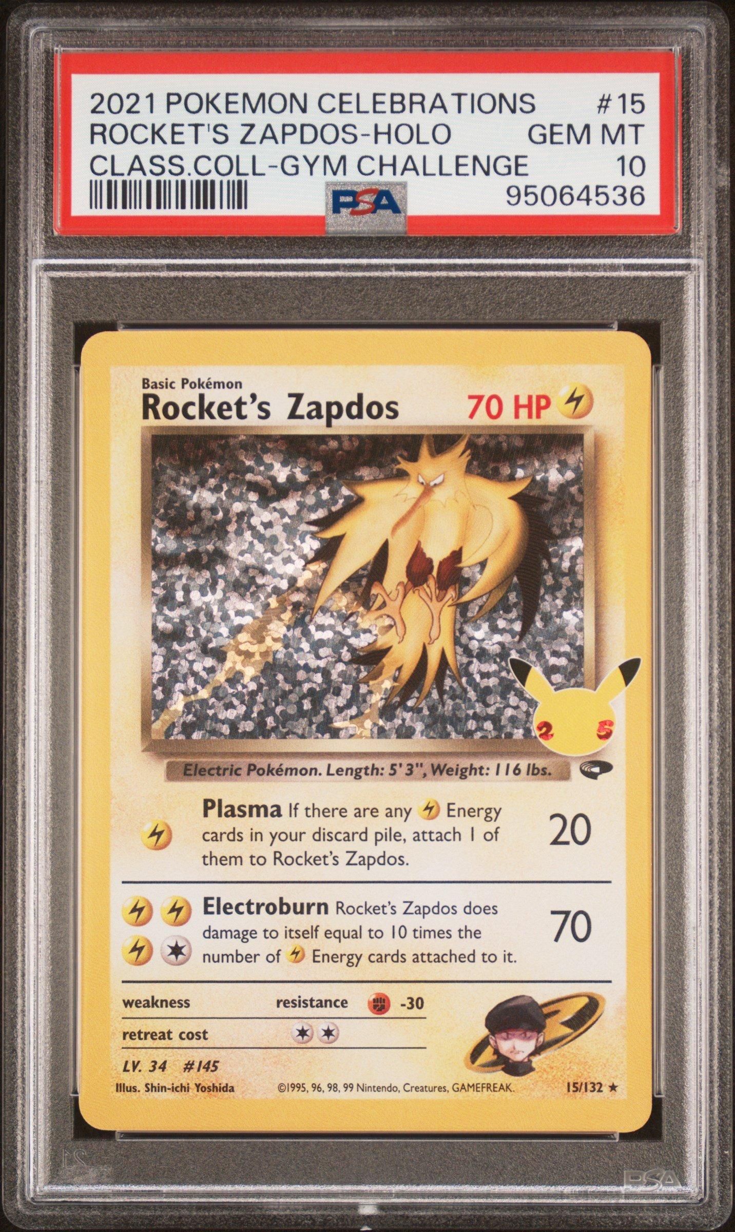 2021 Pokemon Celebrations Classic Collection 15 Rocket's Zapdos-holo PSA 10  Graded Card | GameStop