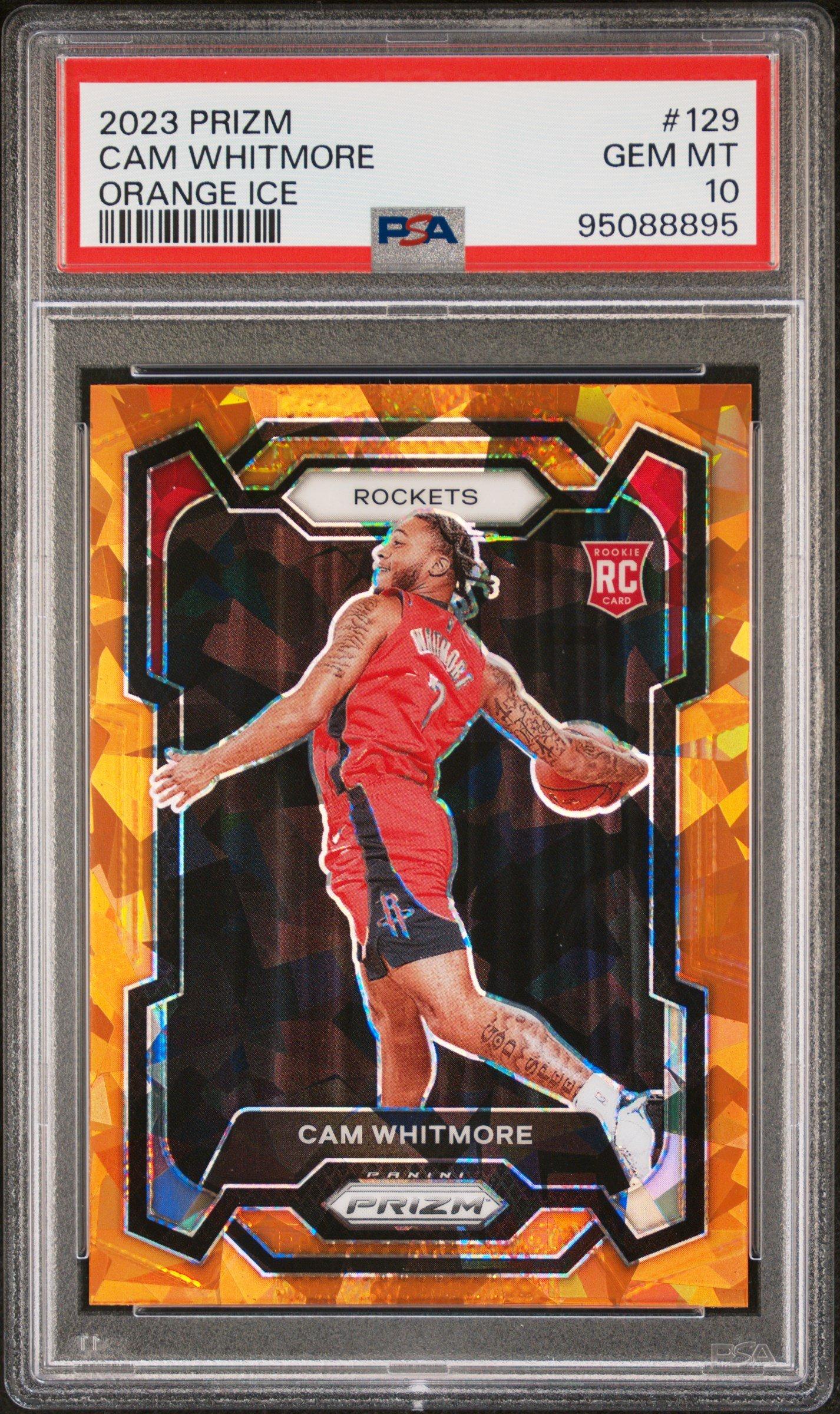 2023 Panini Prizm 129 Cam Whitmore Orange Ice PSA 10