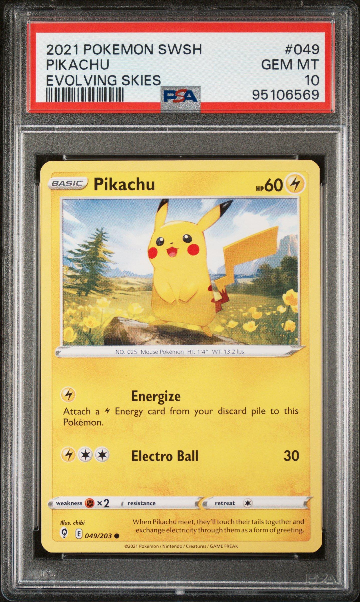 ピカです！ 2021 Pokemon Sword & Shield Evolving Skies 049 Pikachu PSA 10