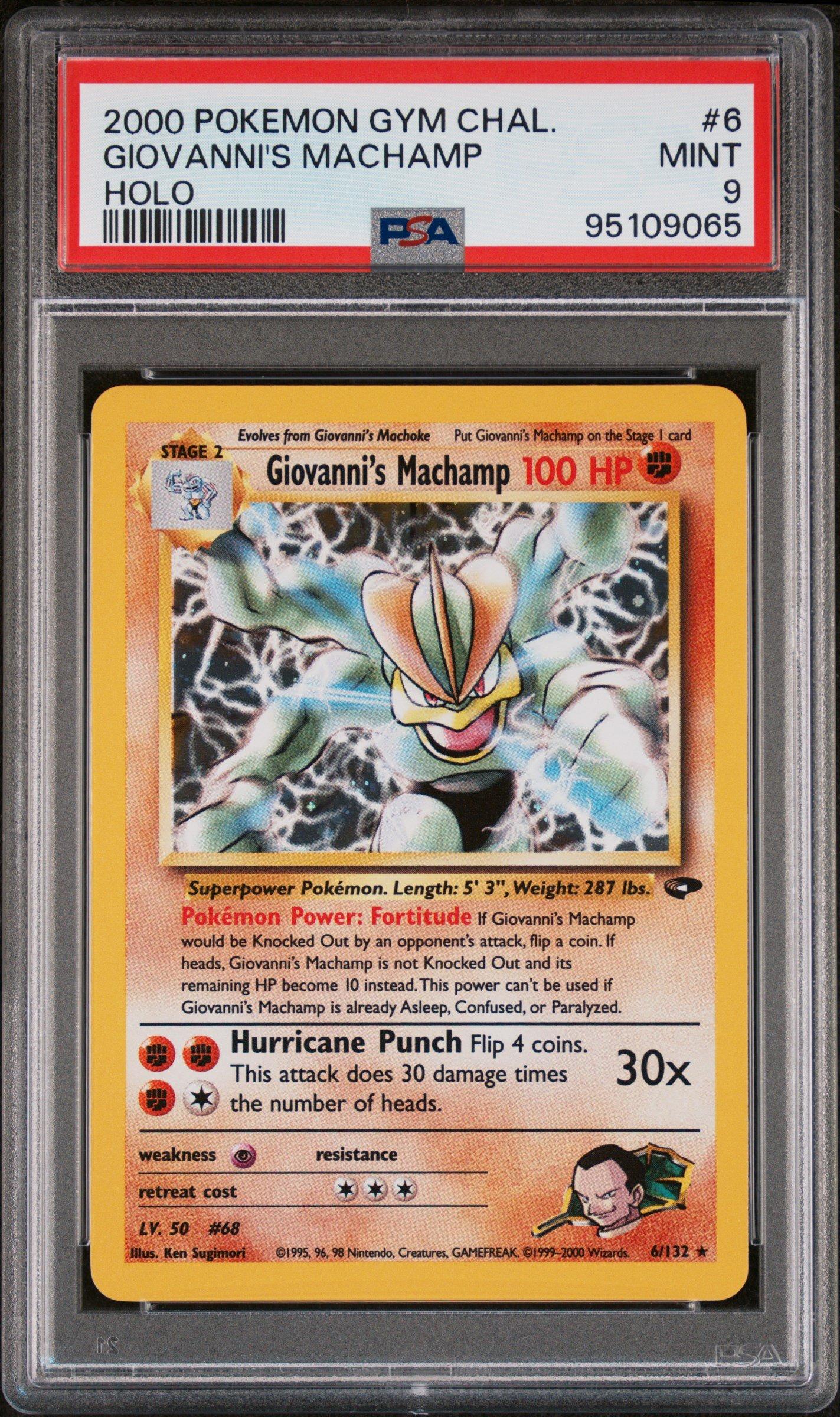 2000 Pokemon Gym Challenge 6 Giovanni's Machamp Holo PSA 9 Graded