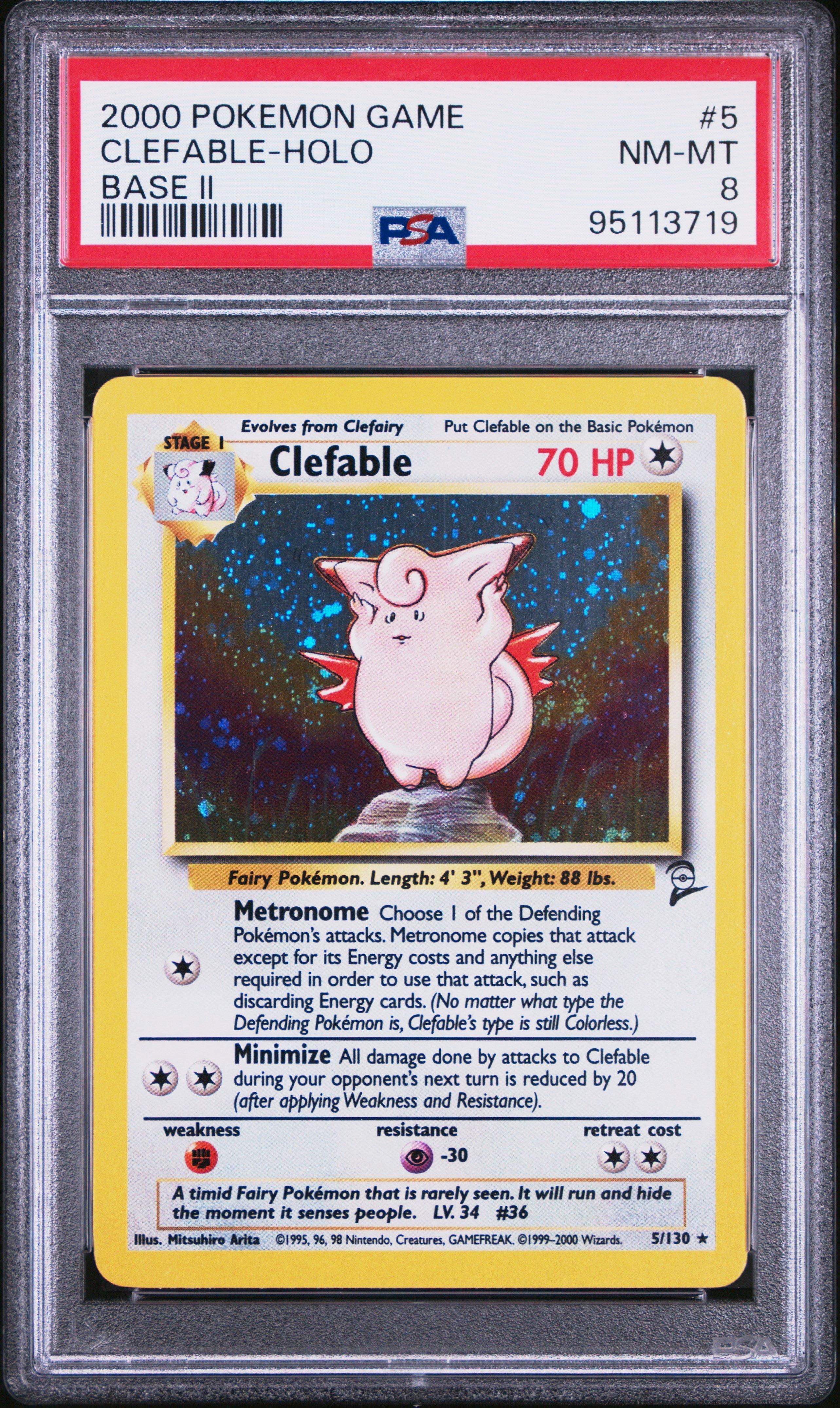 2000 Pokemon Game Base Ii 5 Clefable-holo PSA 8 | GameStop