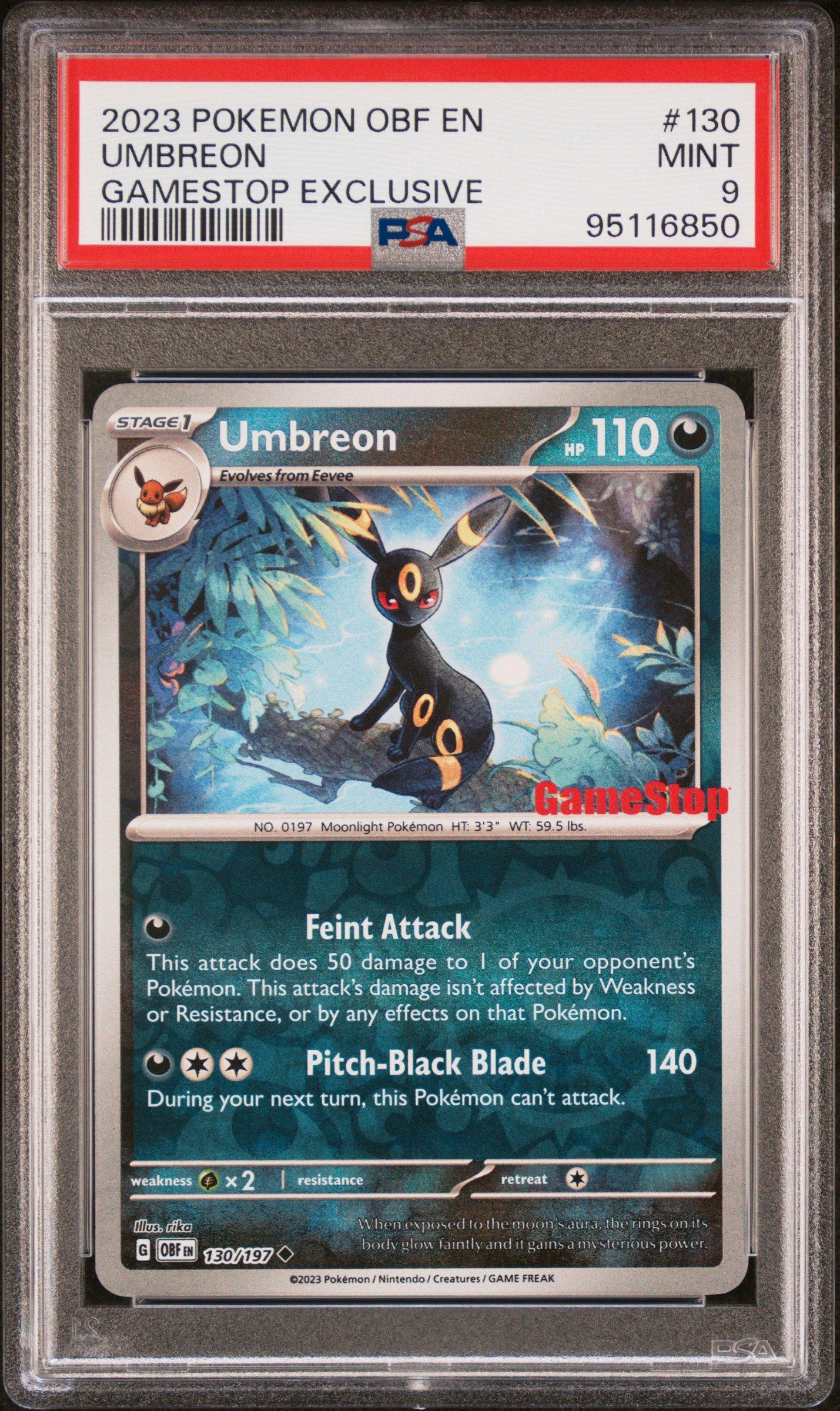 2023 Pokemon Obf En-obsidian Flames 130 Umbreon Gamestop Exclusive 
