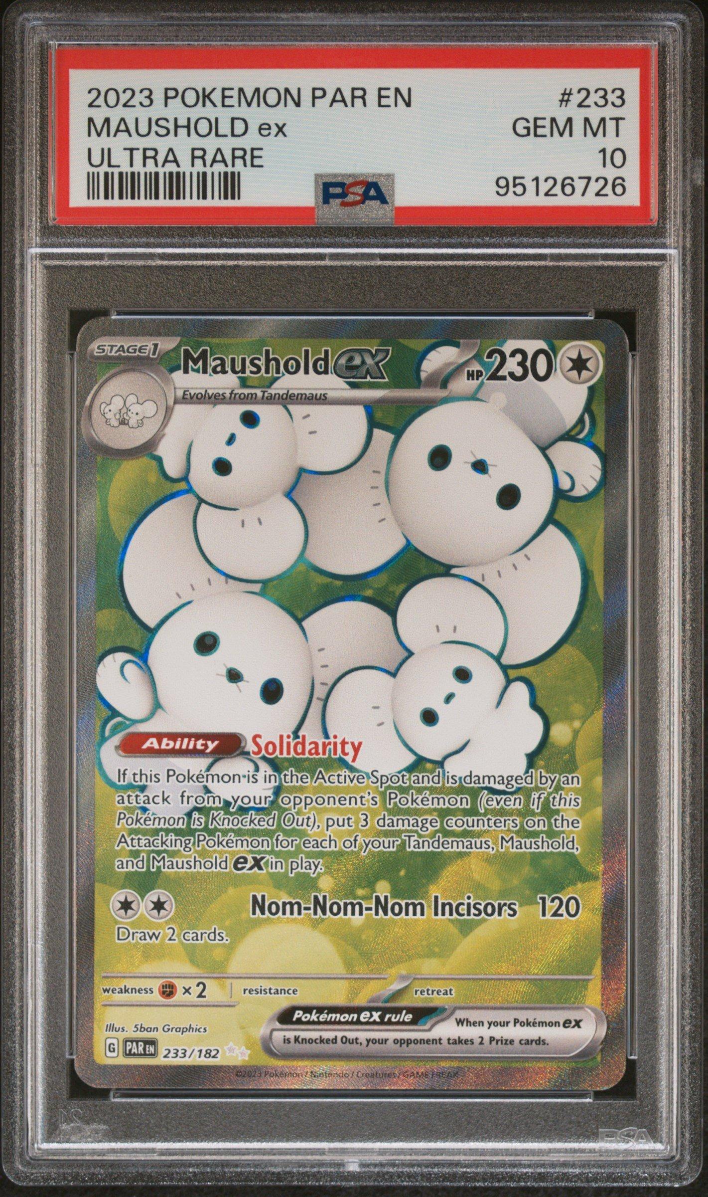 2023 Pokemon Par En-paradox Rift 233 Maushold Ex Ultra Rare PSA 10