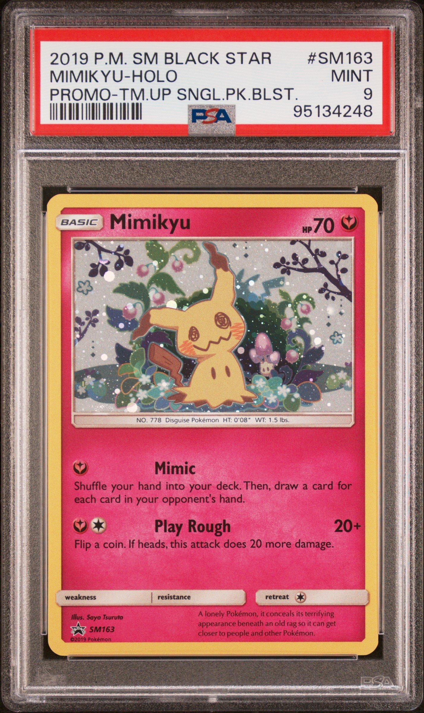 2019 Pokemon Sm Black Star Promo Sm163 Mimikyu-holo Team Up Single