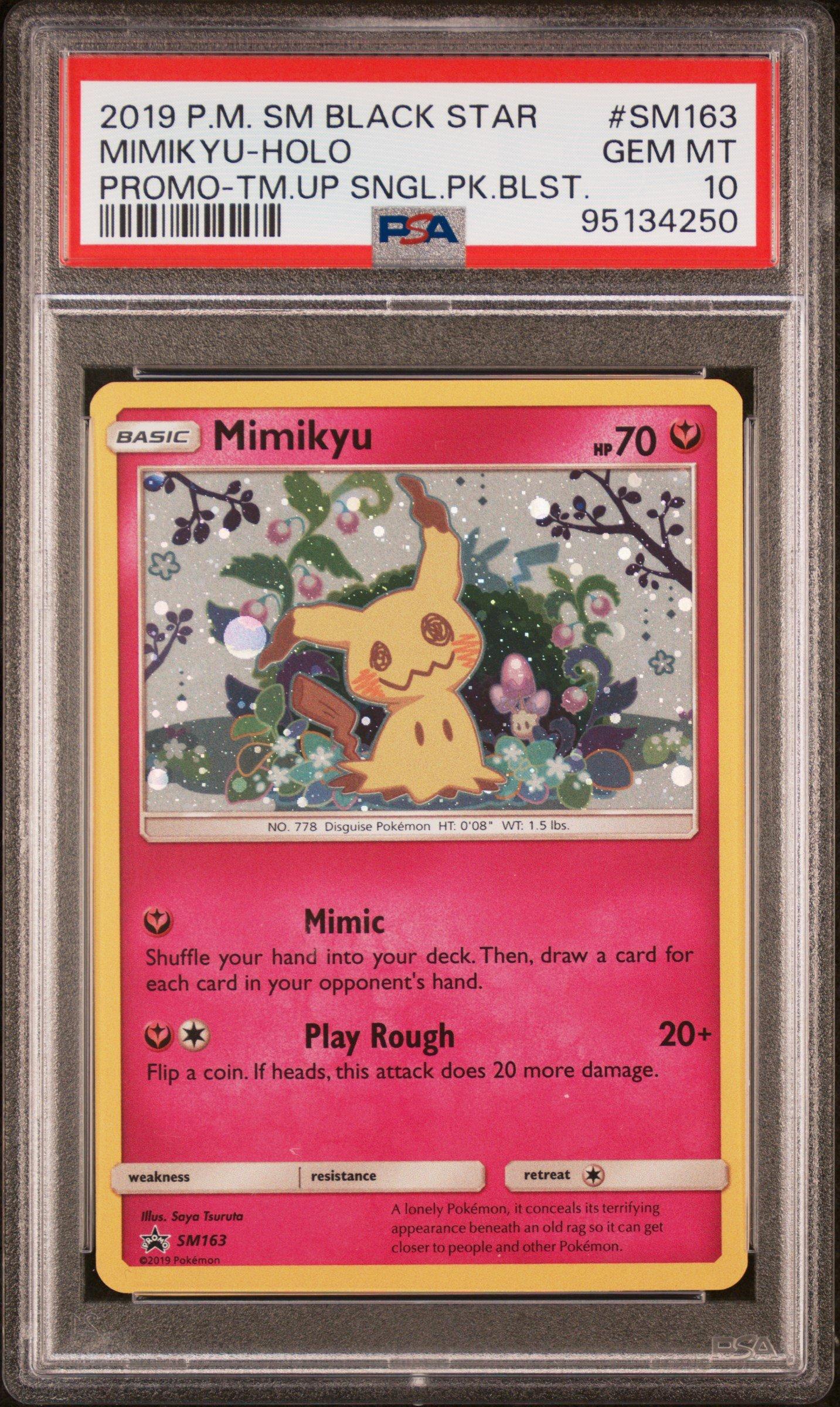 2019 Pokemon Sm Black Star Promo Sm163 Mimikyu-holo Team Up Single 