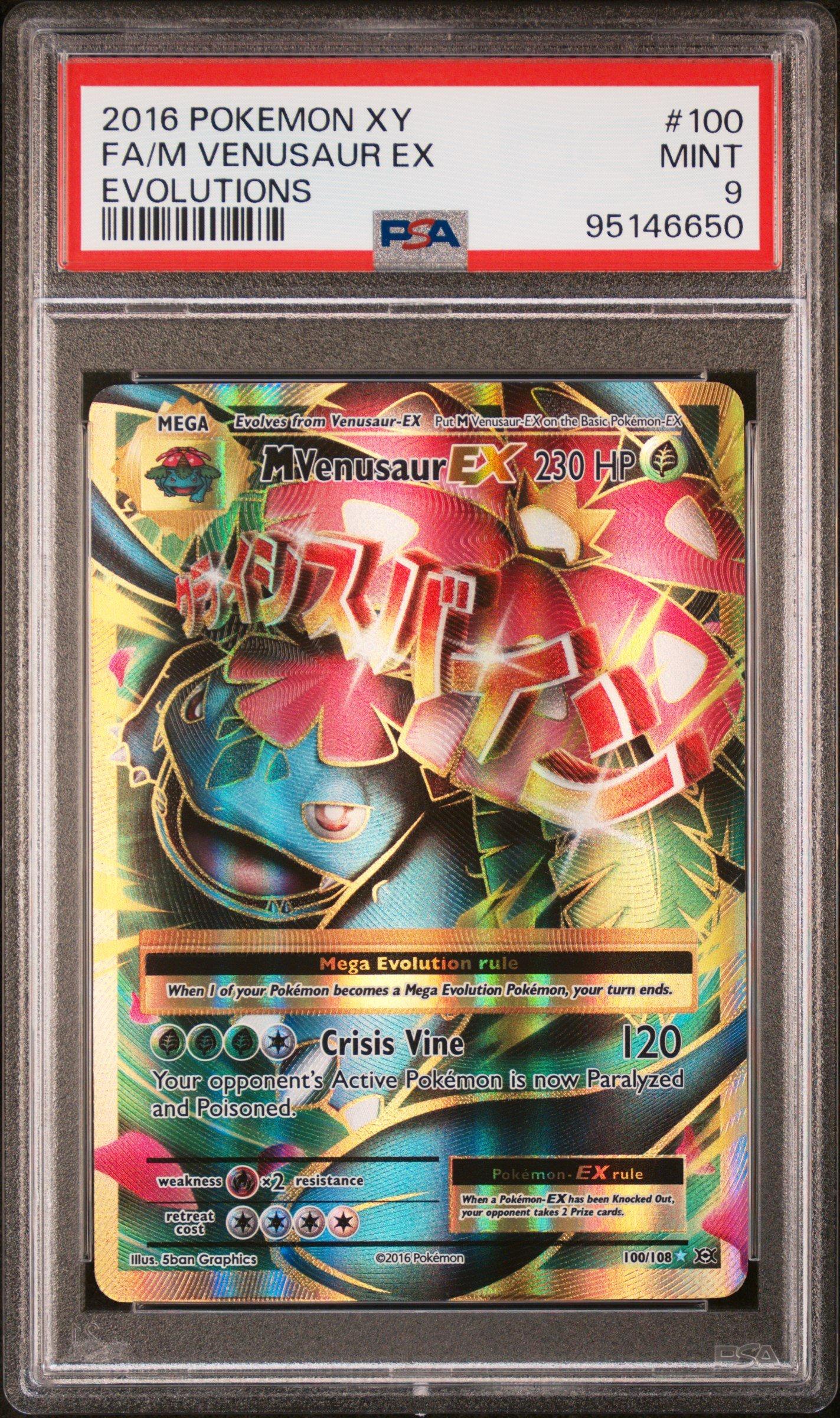 2016 Pokemon Xy Evolutions 100 Full Art/m Venusaur Ex PSA 9 Graded