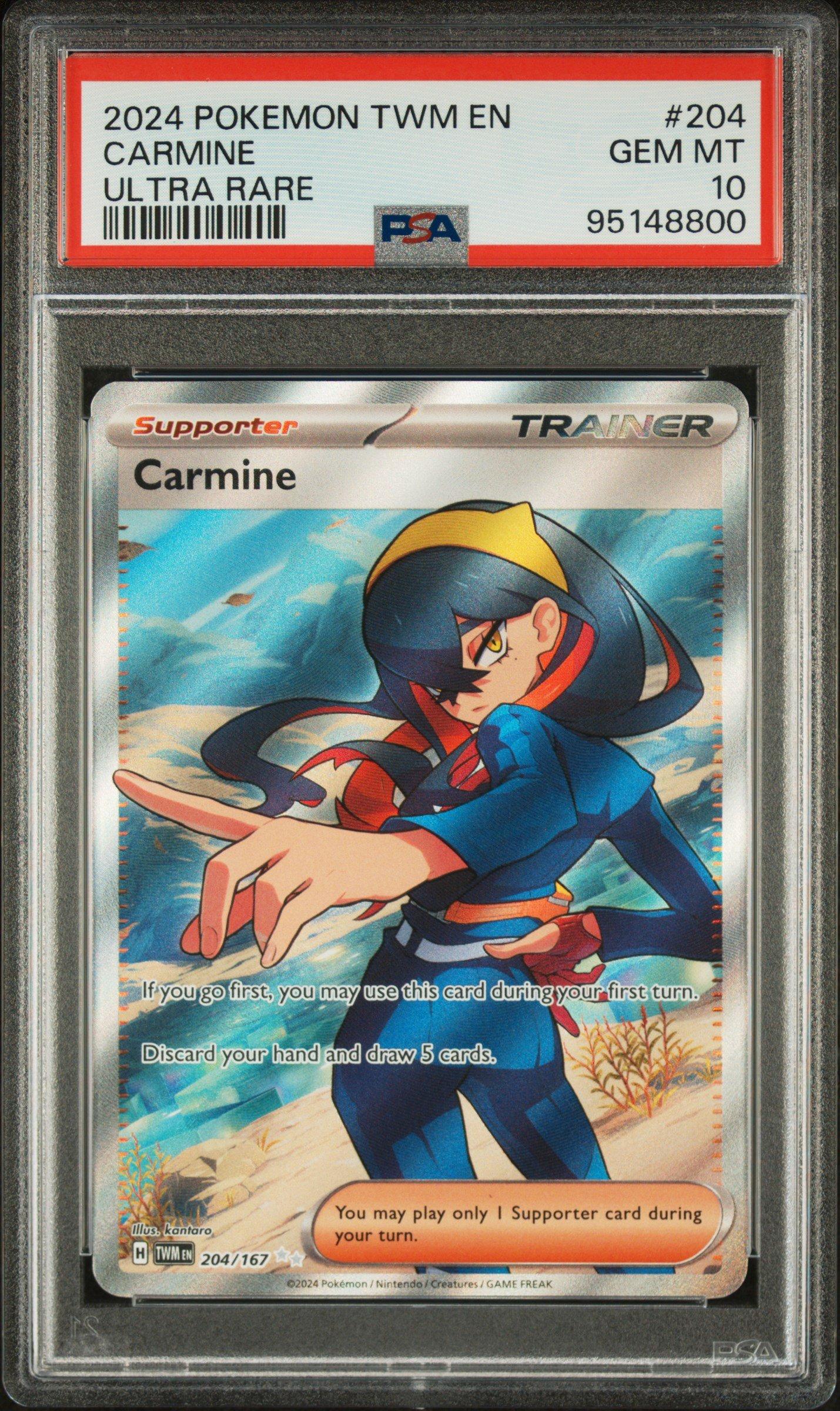 2024 Pokemon Twm En-twilight Masquerade 204 Carmine Ultra Rare PSA 10  Graded Card | GameStop