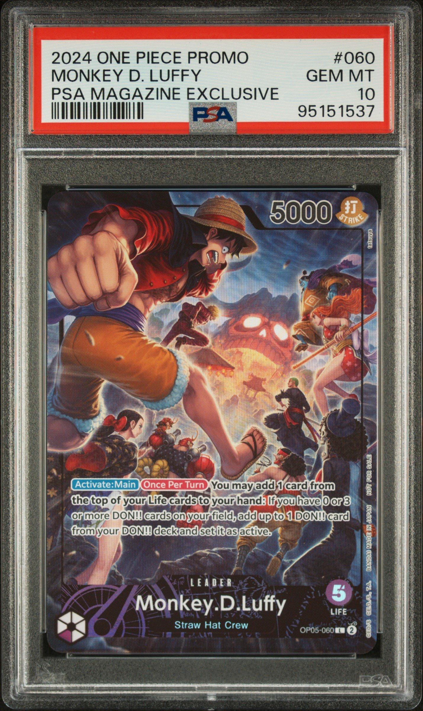 2024 One Piece Promos 060 Monkey D. Luffy Psa Magazine Exclusive