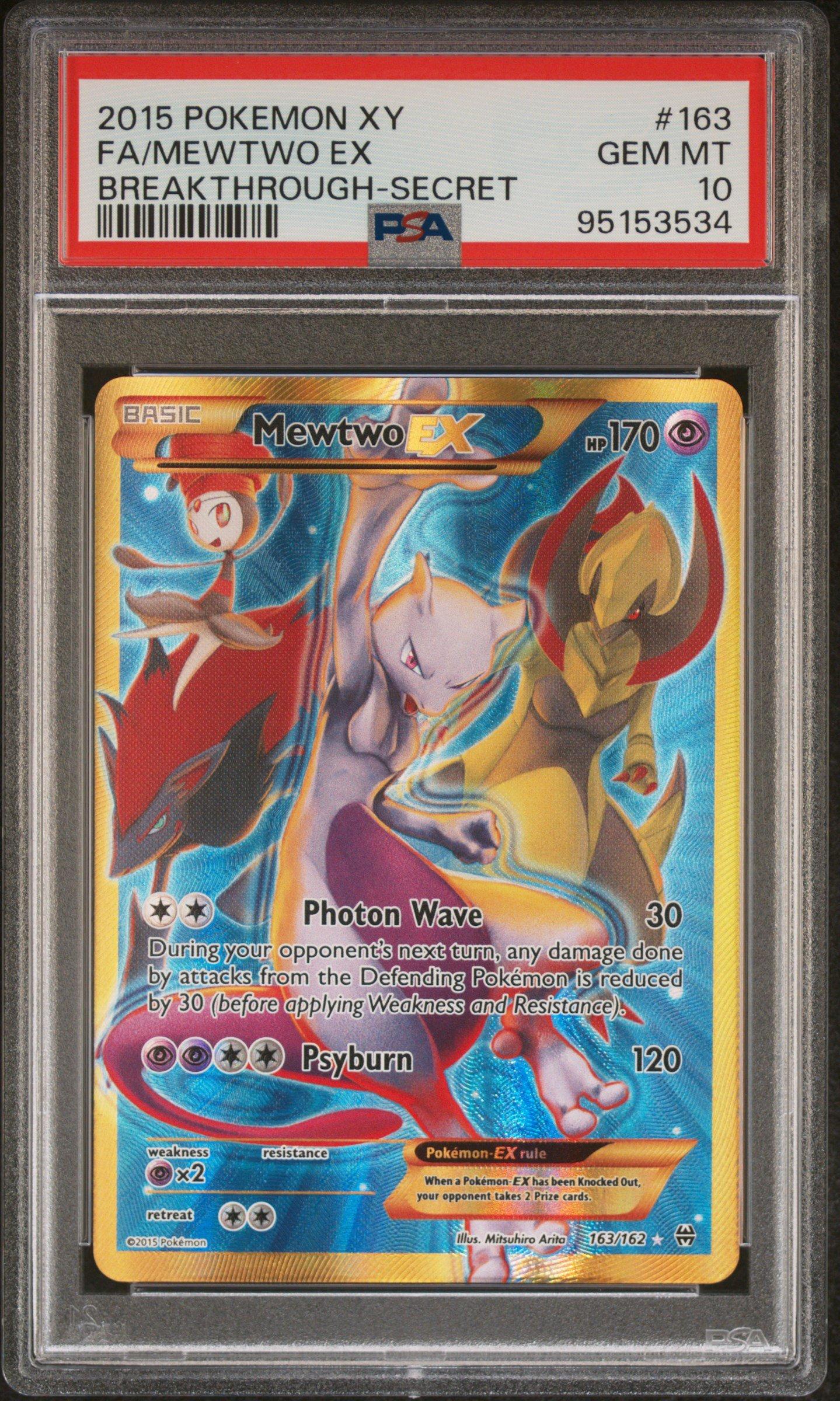 2015 Pokemon Xy Breakthrough 163 Full Art/mewtwo Ex Secret PSA 10