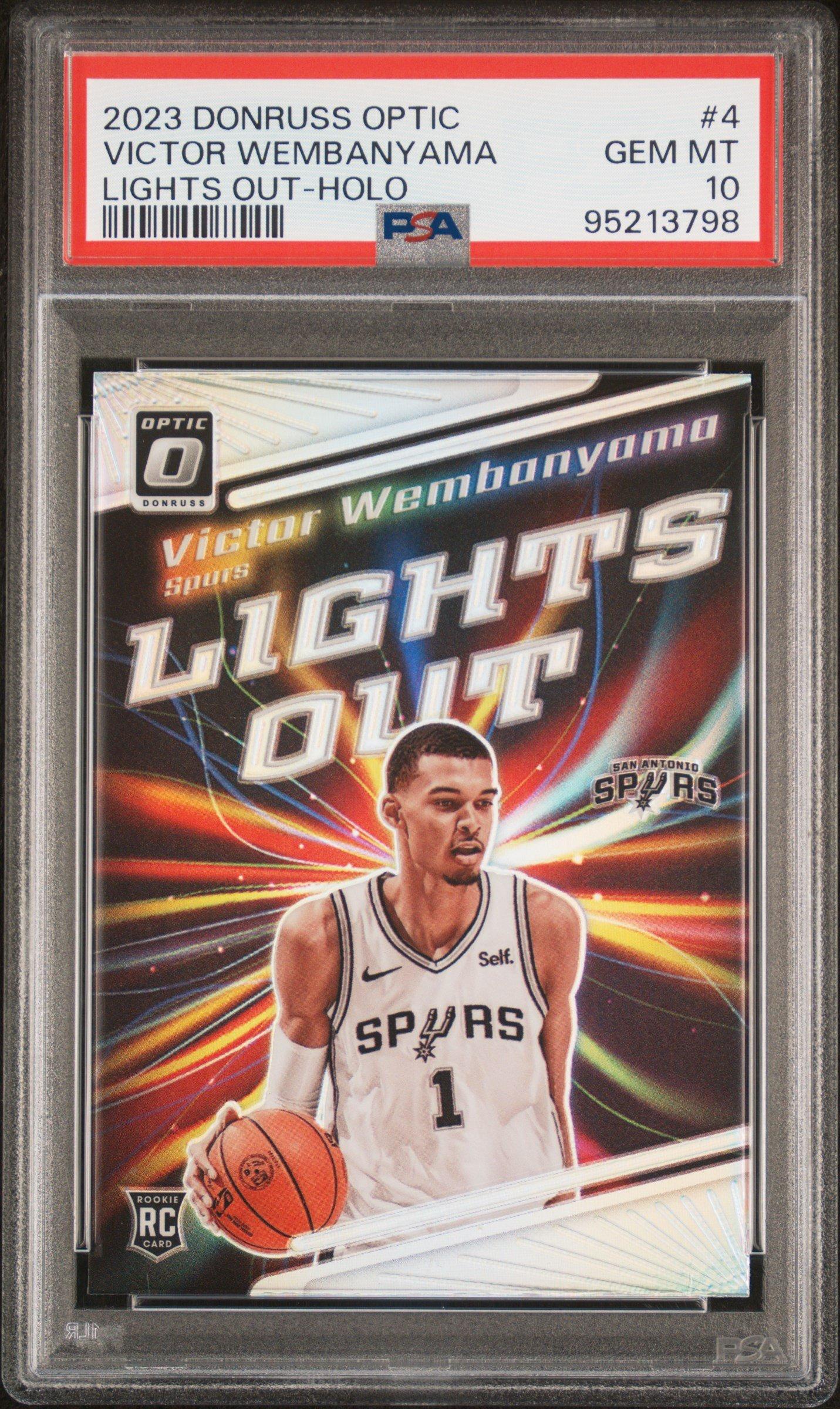 2023 Panini Donruss Optic Lights Out 4 Victor Wembanyama Holo PSA 