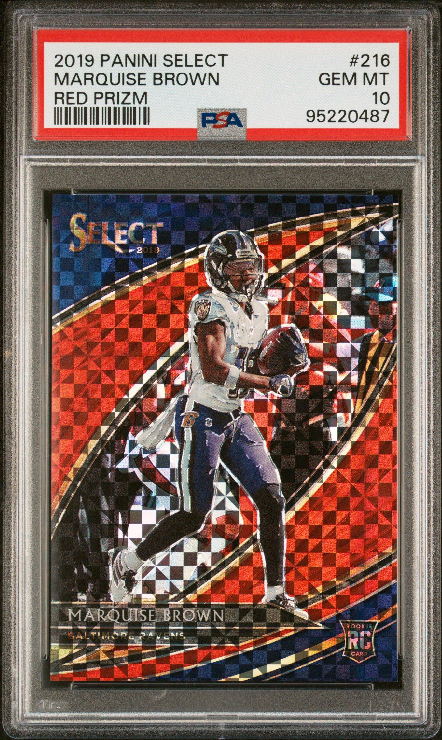 2019 Panini Select 216 Marquise Brown Red Prizm PSA 10