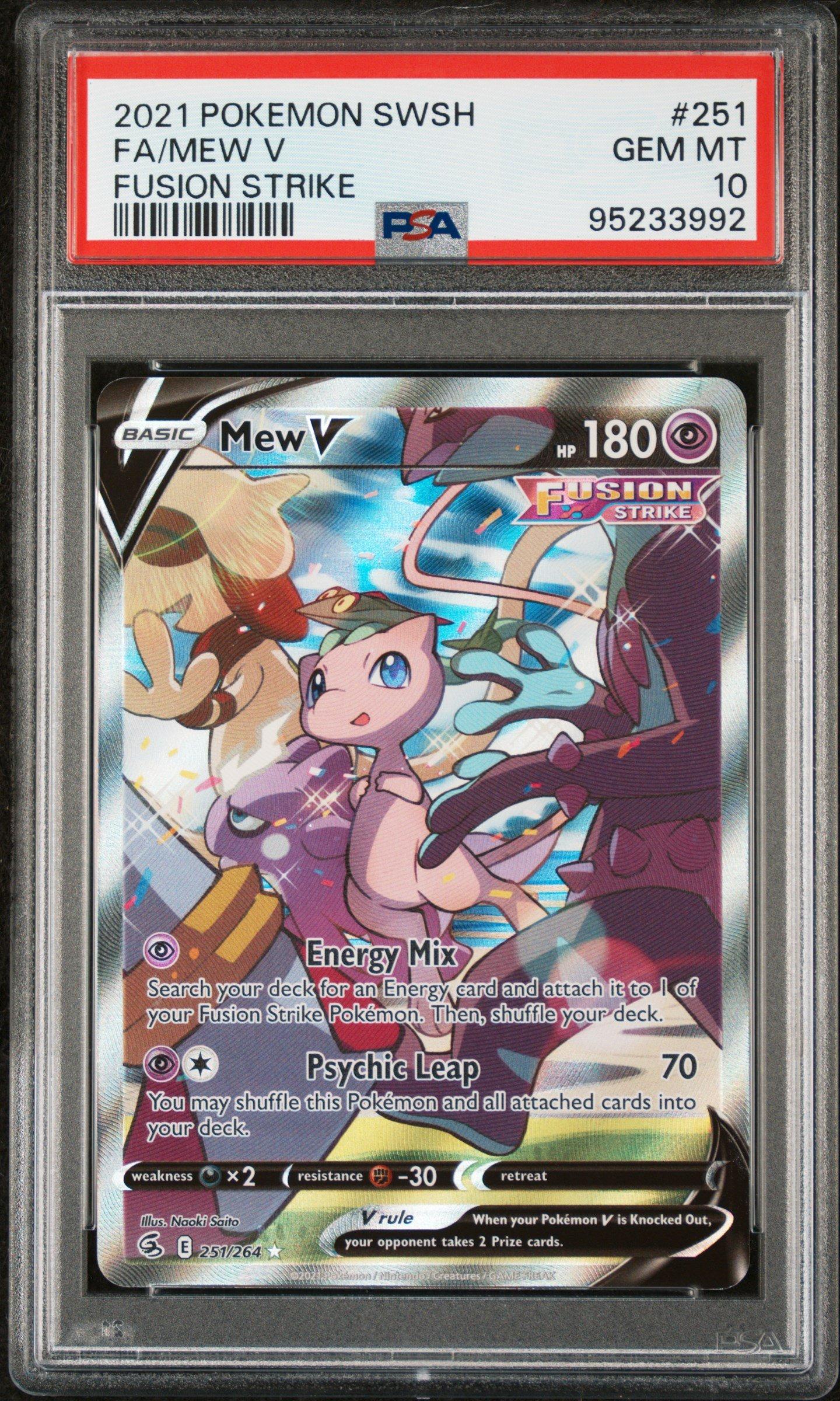 2021 Pokemon Sword & Shield Fusion Strike 251 Full Art/mew V PSA