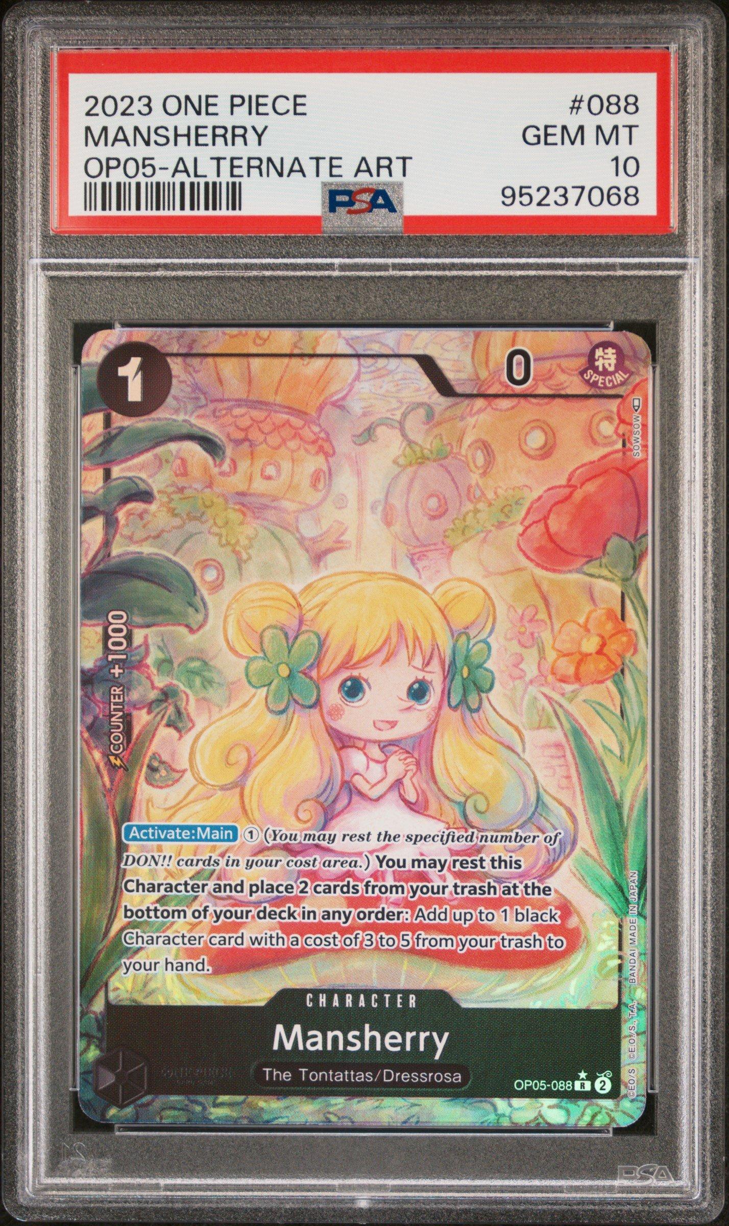 2023 One Piece Op05-awakening Of The New Era 088 Mansherry Alternate Art PSA 10
