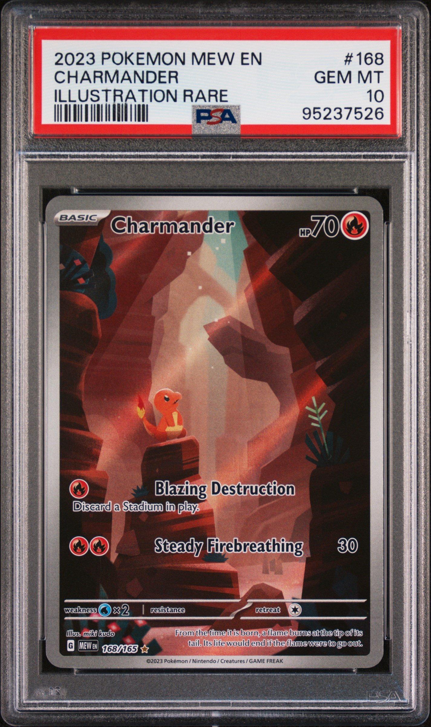 2023 Pokemon Mew En-151 168 Charmander Illustration Rare PSA 10