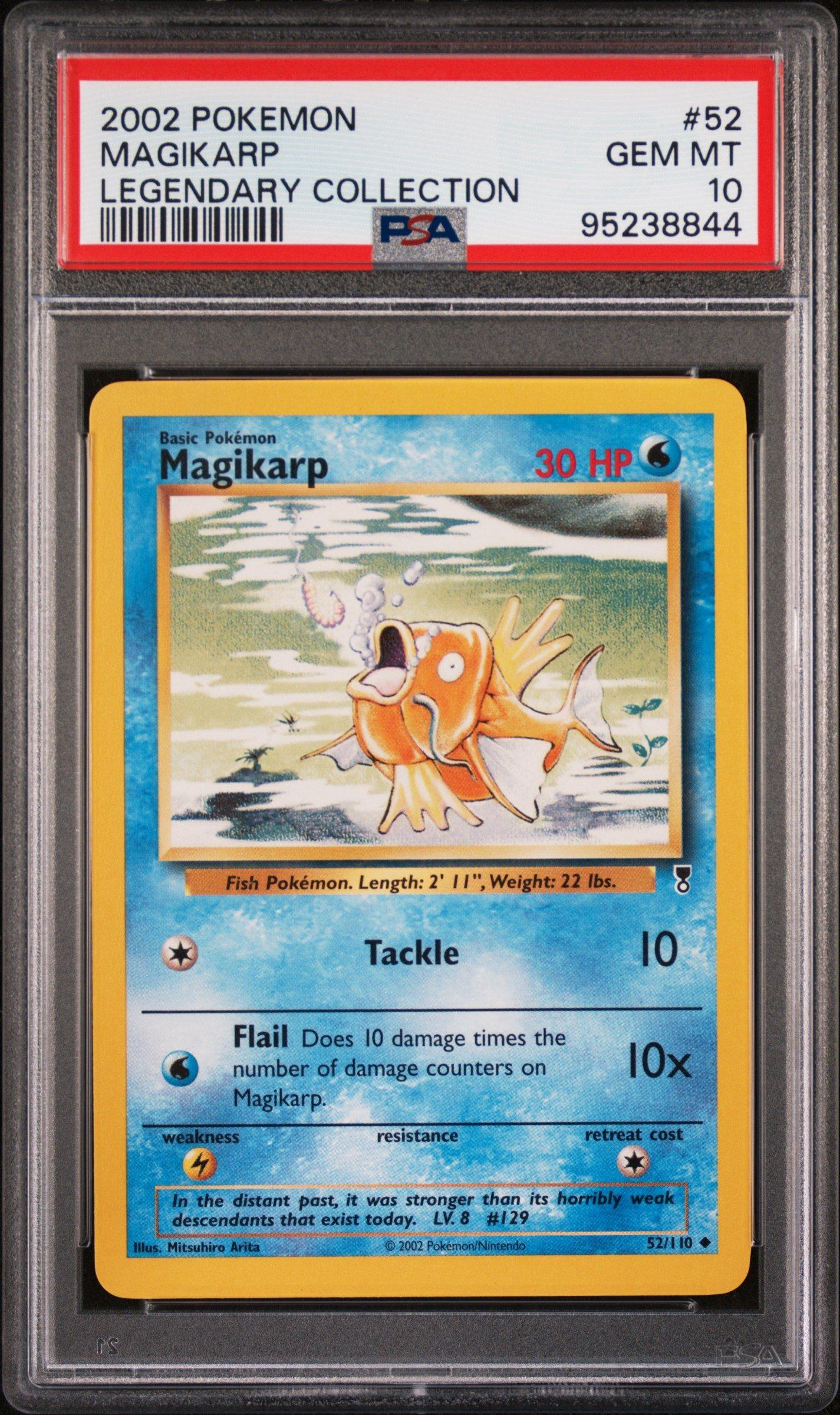 2002 Pokemon Legendary Collection 52 Magikarp PSA 10 Graded Card