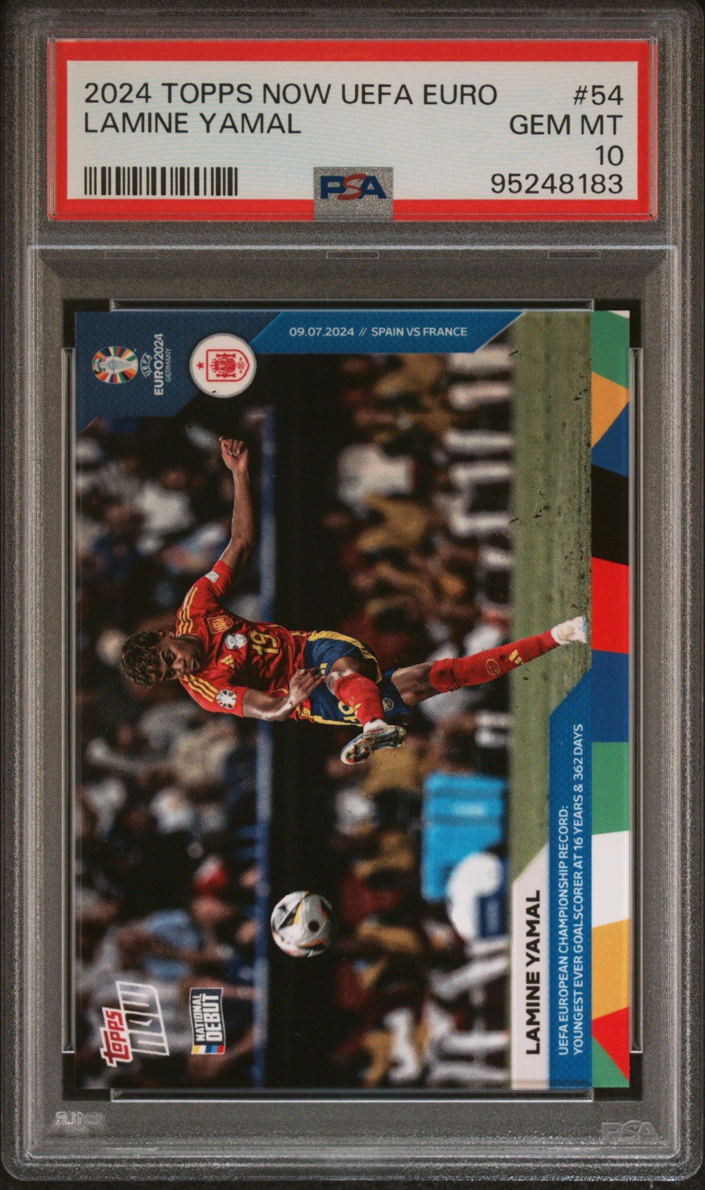 2024 Topps Now Uefa Euro 54 Lamine Yamal PSA 10 Graded Card | GameStop