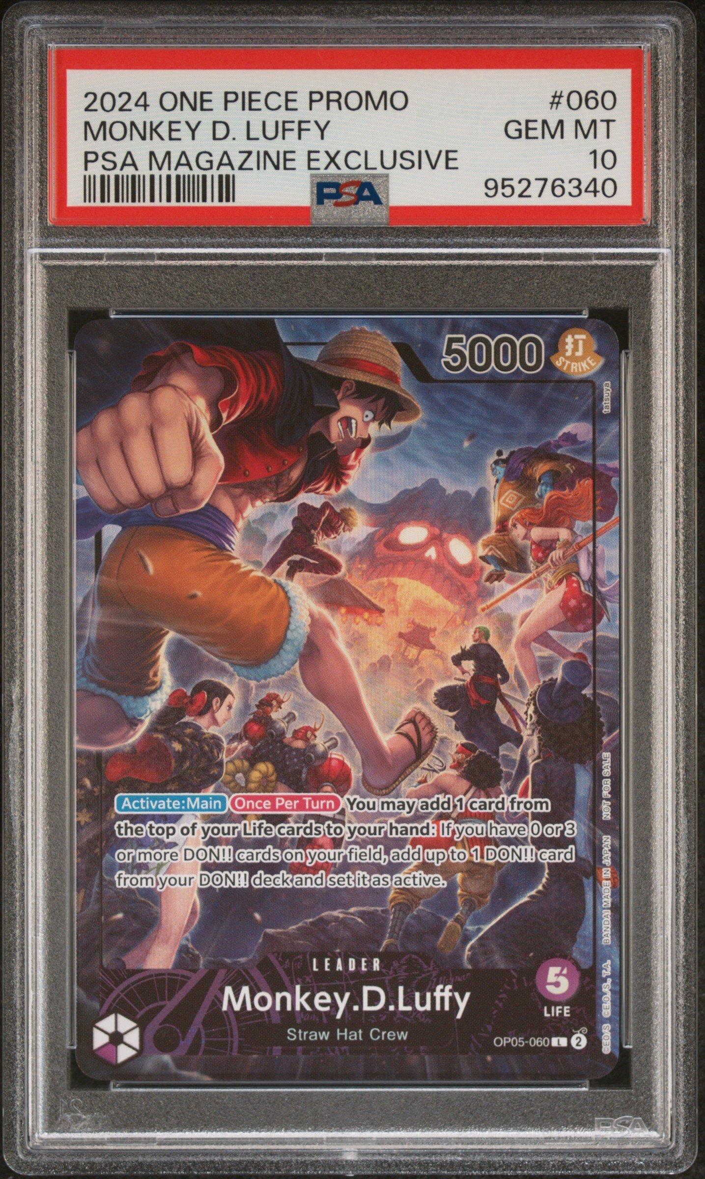 2024 One Piece Promos 060 Monkey D. Luffy Psa Magazine Exclusive