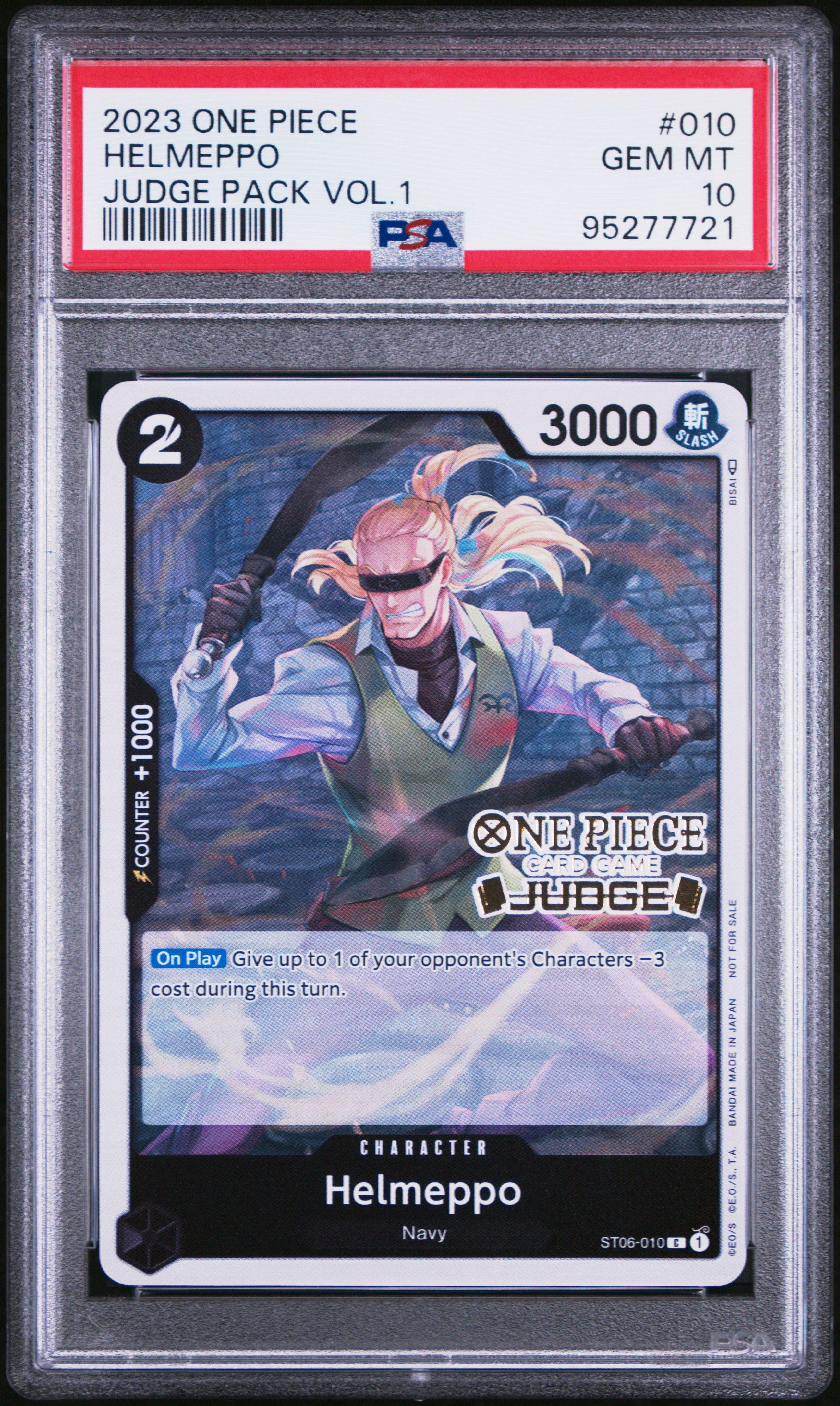 2023 One Piece Judge Pack Volume 1 010 Helmeppo PSA 10 Graded Card