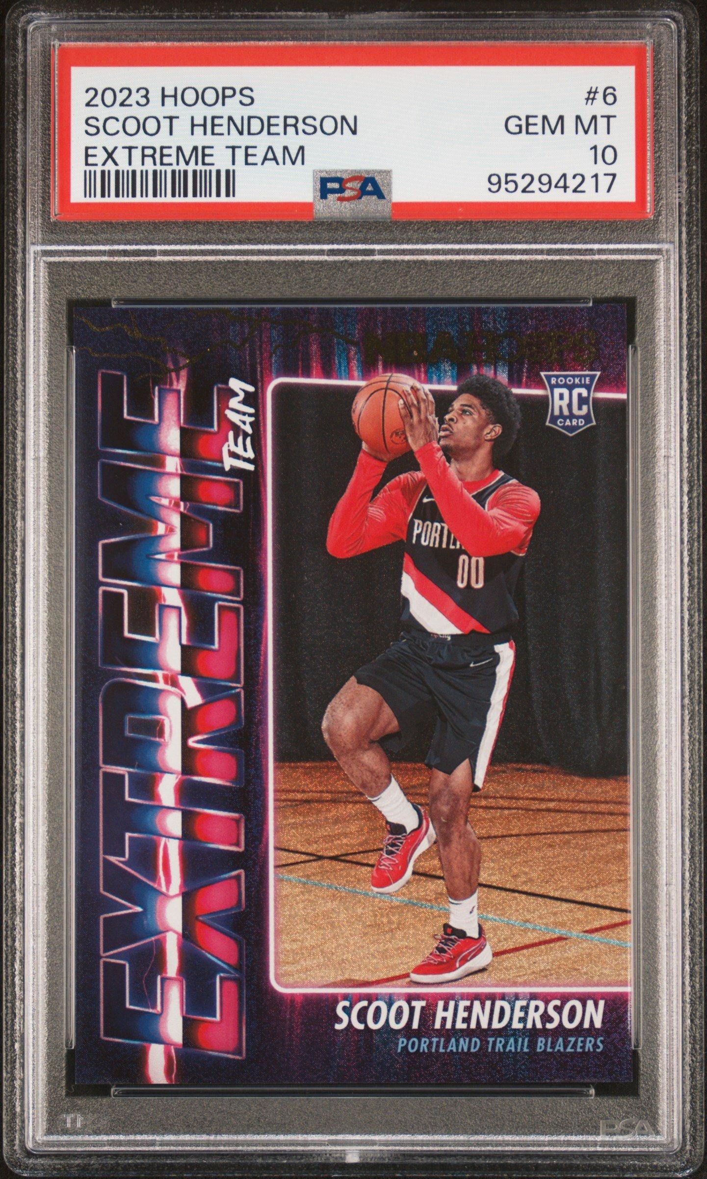 2023 Panini Nba Hoops Extreme Team 6 Scoot Henderson PSA 10 Graded 