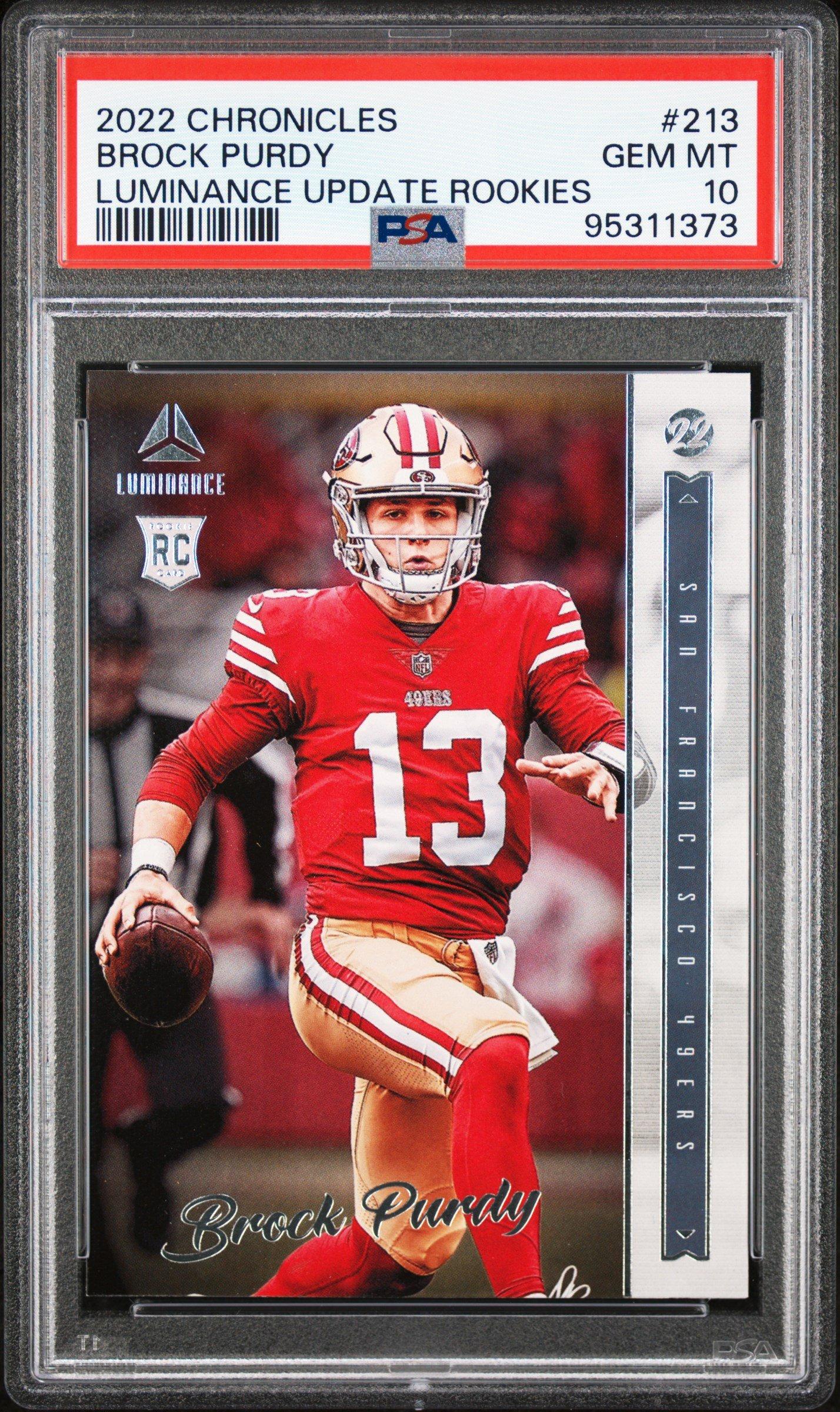 2022 Panini Chronicles Luminance Update Rookies 213 Brock Purdy